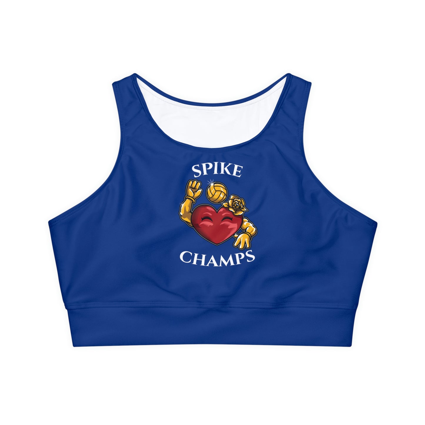 SPIKE CHAMPS (Blue) - Fully Lined, Padded Sports Bra