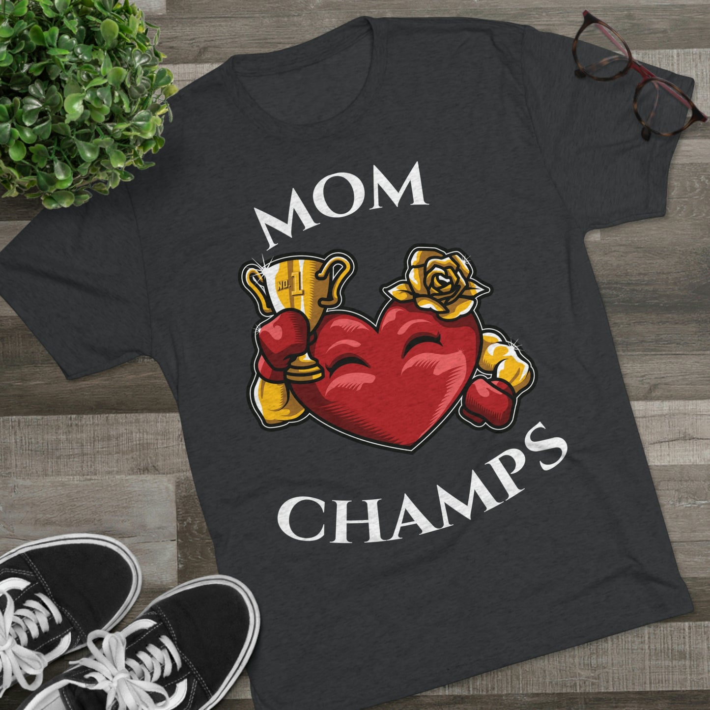 MOM CHAMPS (No Background) - PREMIUM SOFT - Unisex Tri-Blend Crew Tee (Next Level 6010)