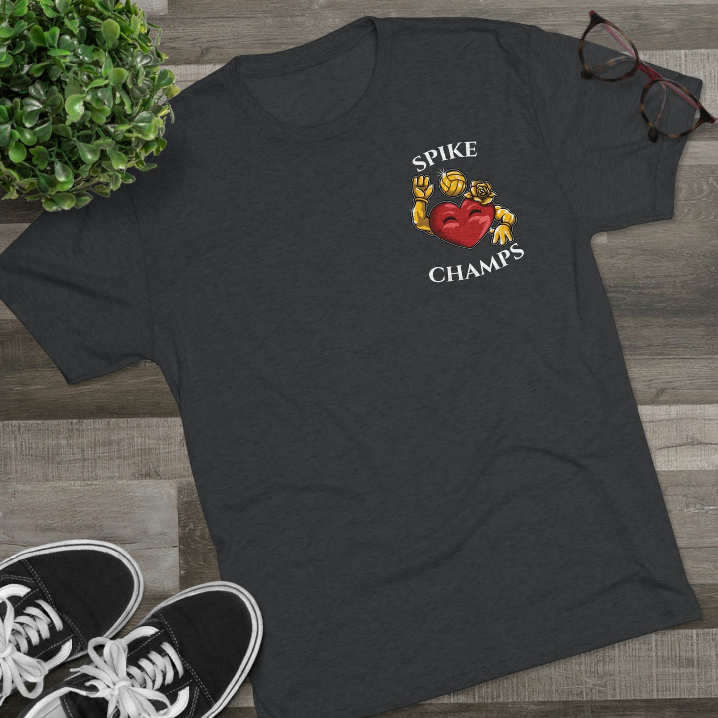 SPIKE CHAMPS (Small Logo) - PREMIUM SOFT - Unisex Tri-Blend Crew Tee (Next Level 6010)
