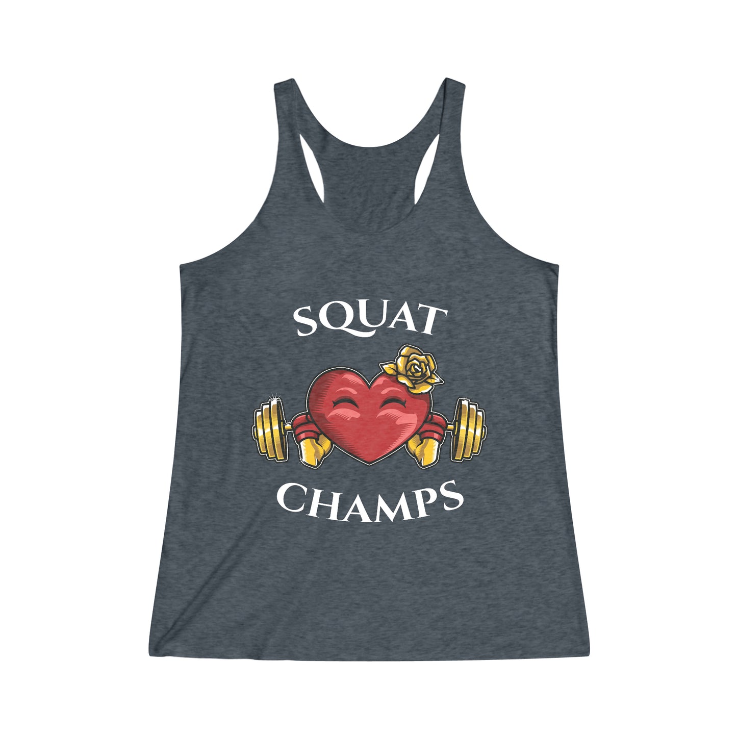 SQUAT CHAMPS - Women's Tri-Blend Racerback Tank