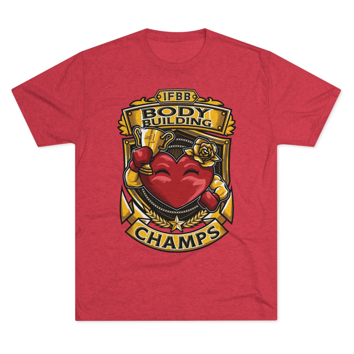 IFBB BODY BUILDING CHAMPS - PREMIUM SOFT - Unisex Tri-Blend Crew Tee (Next Level 6010)