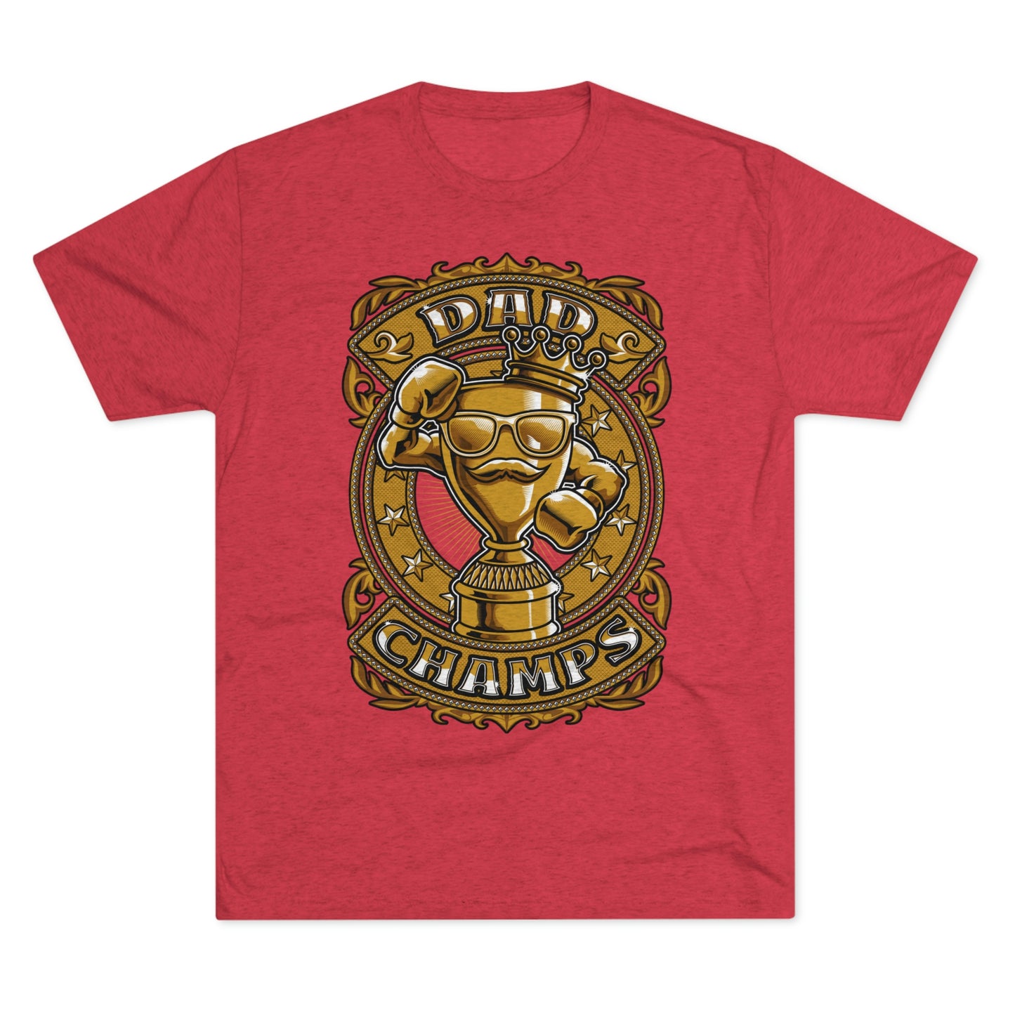 DAD CHAMPS (Gold) - PREMIUM SOFT - Unisex Tri-Blend Crew Tee (Next Level 6010)