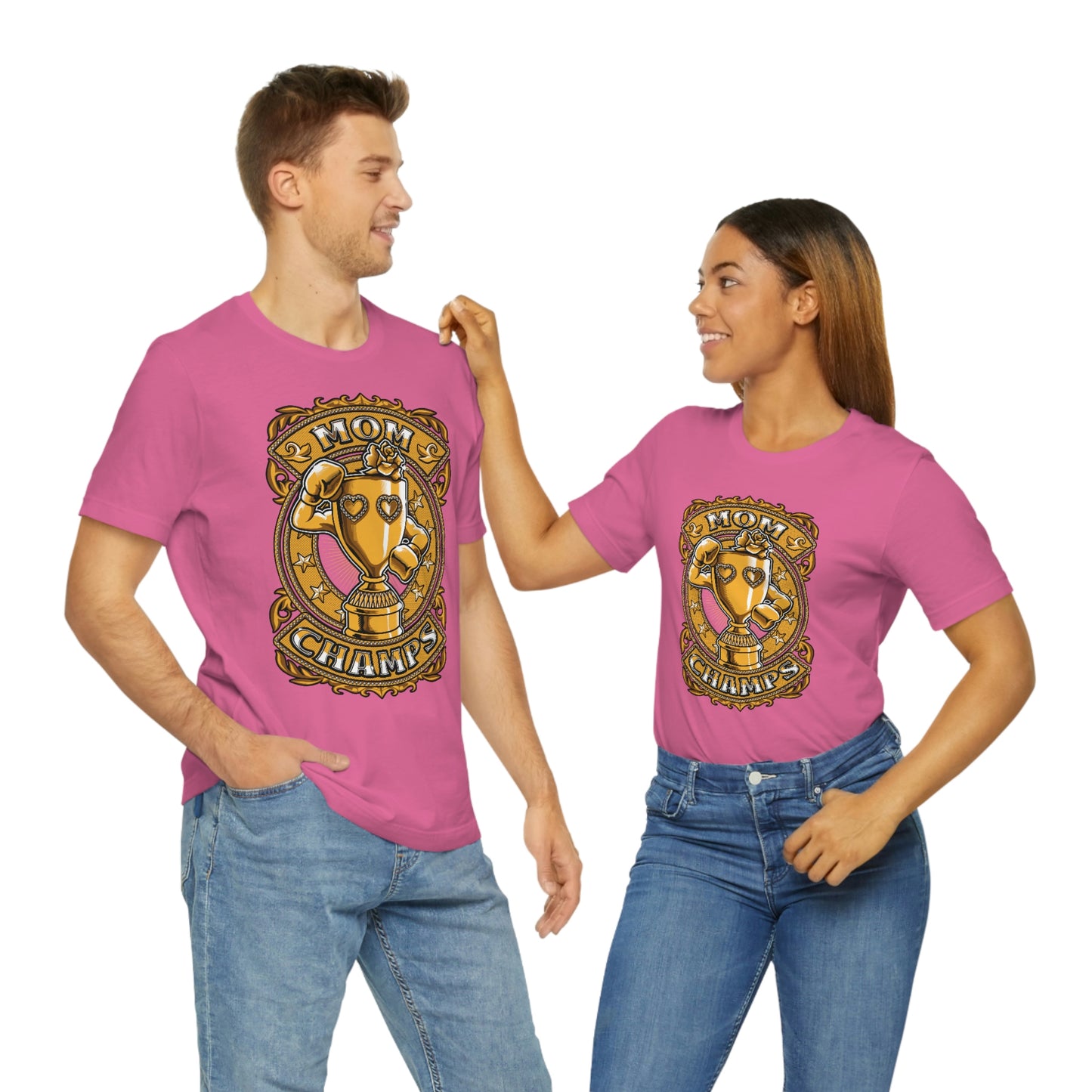 Mom Champs (Gold)! Unisex Jersey Short Sleeve Tee (Bella+Canvas)