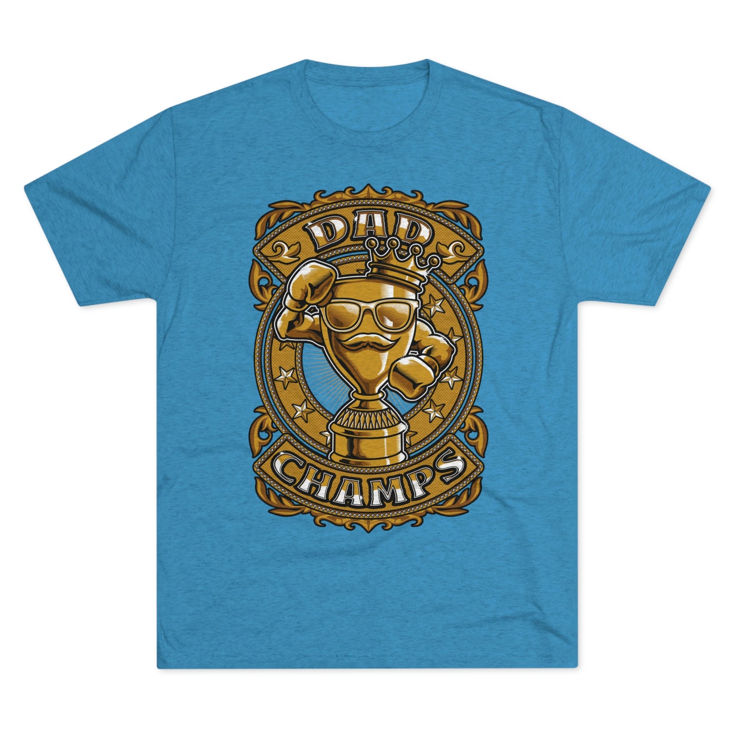 DAD CHAMPS (Gold) - PREMIUM SOFT - Unisex Tri-Blend Crew Tee (Next Level 6010)