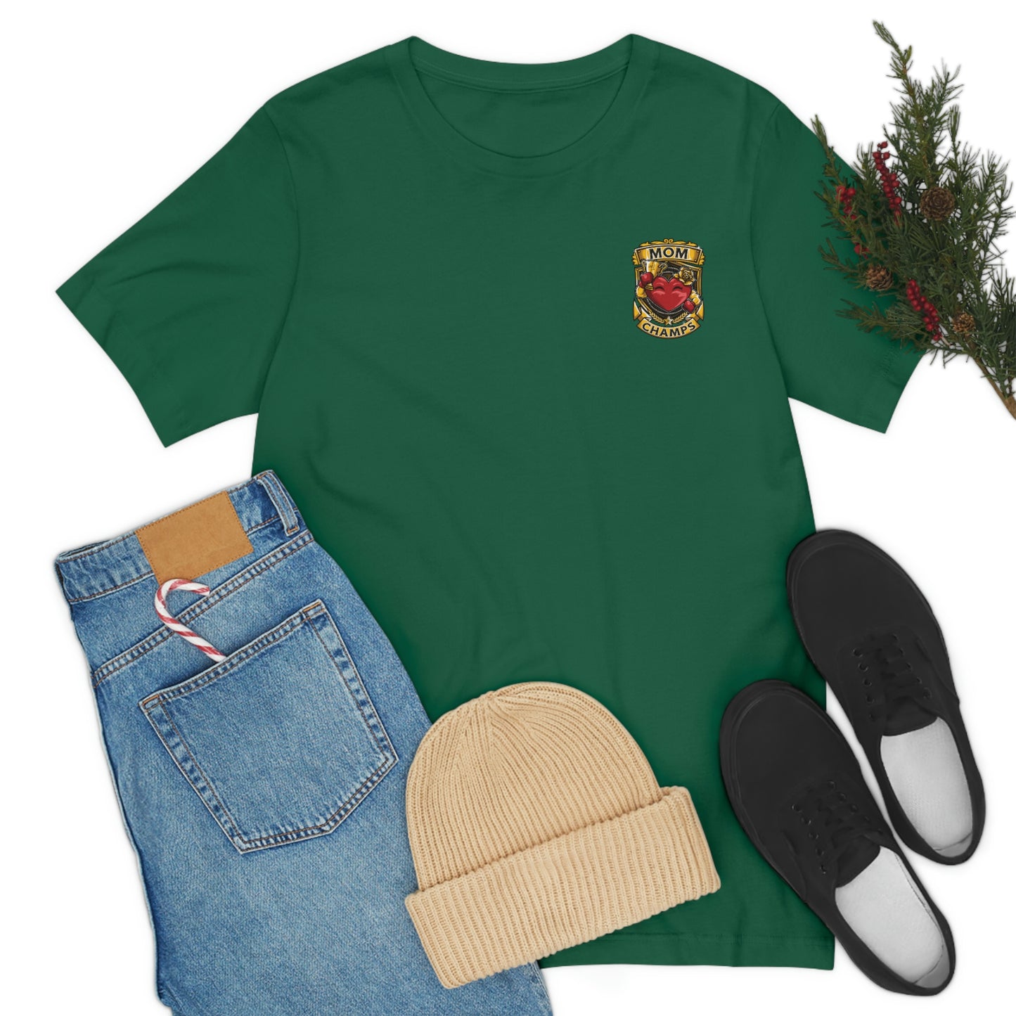 Mom Champs! (Small Front Logo) - Unisex Jersey Short Sleeve Tee - (Bella+Canva)