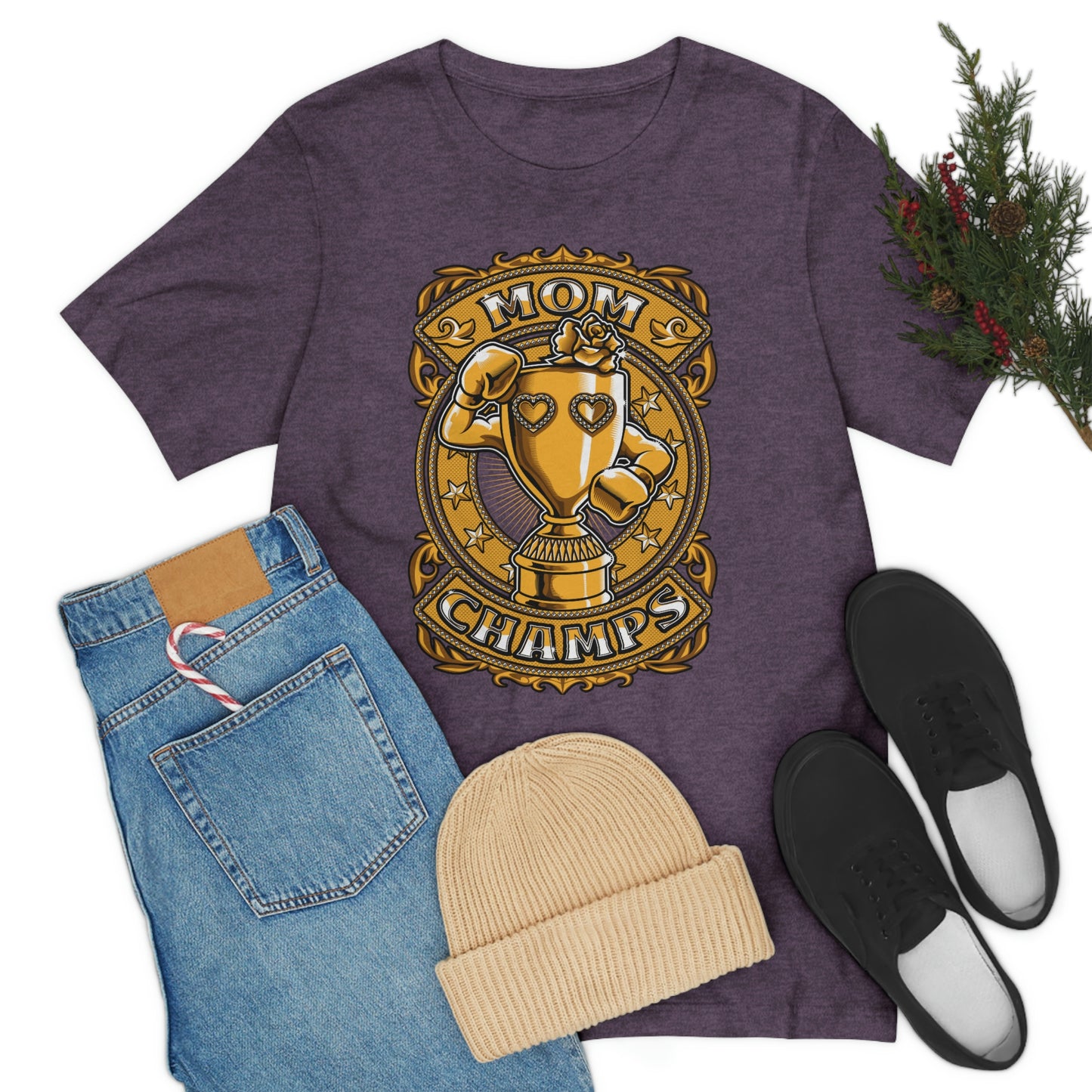 Mom Champs (Gold)! Unisex Jersey Short Sleeve Tee (Bella+Canvas)