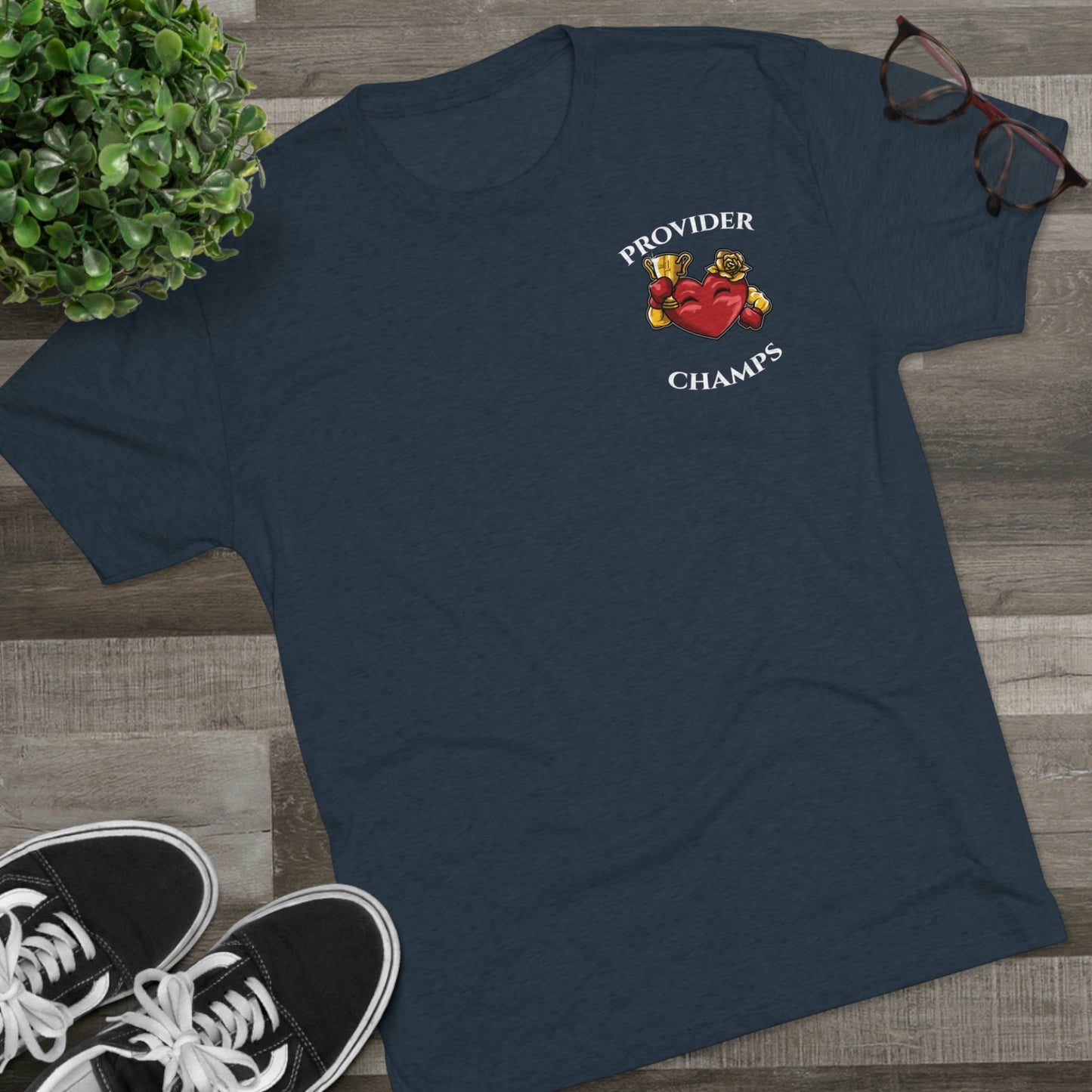 PROVIDER CHAMPS (Alternate Small Logo) - PREMIUM SOFT - Unisex Tri-Blend Crew Tee (Next Level 6010)