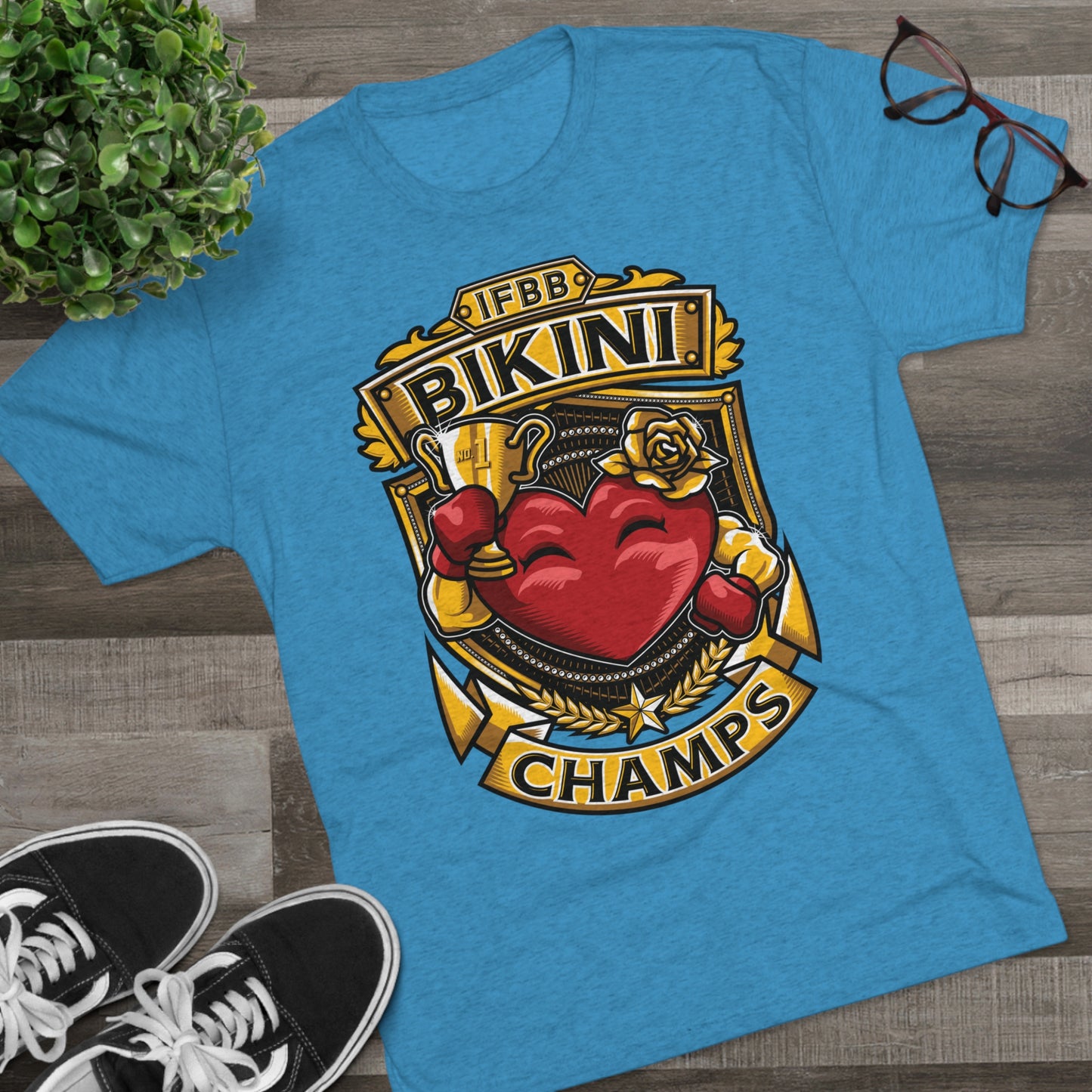 IFBB BIKINI CHAMPS - PREMIUM SOFT - Unisex Tri-Blend Crew Tee (Next Level 6010)