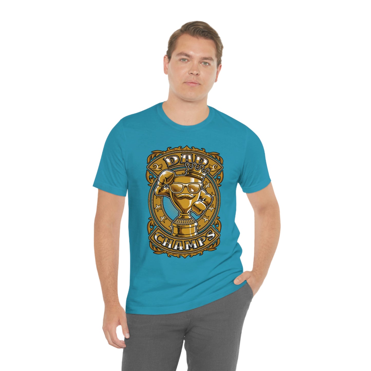 Dad Champs (Gold)! - Unisex Jersey Short Sleeve Tee (Bella+Canvas)
