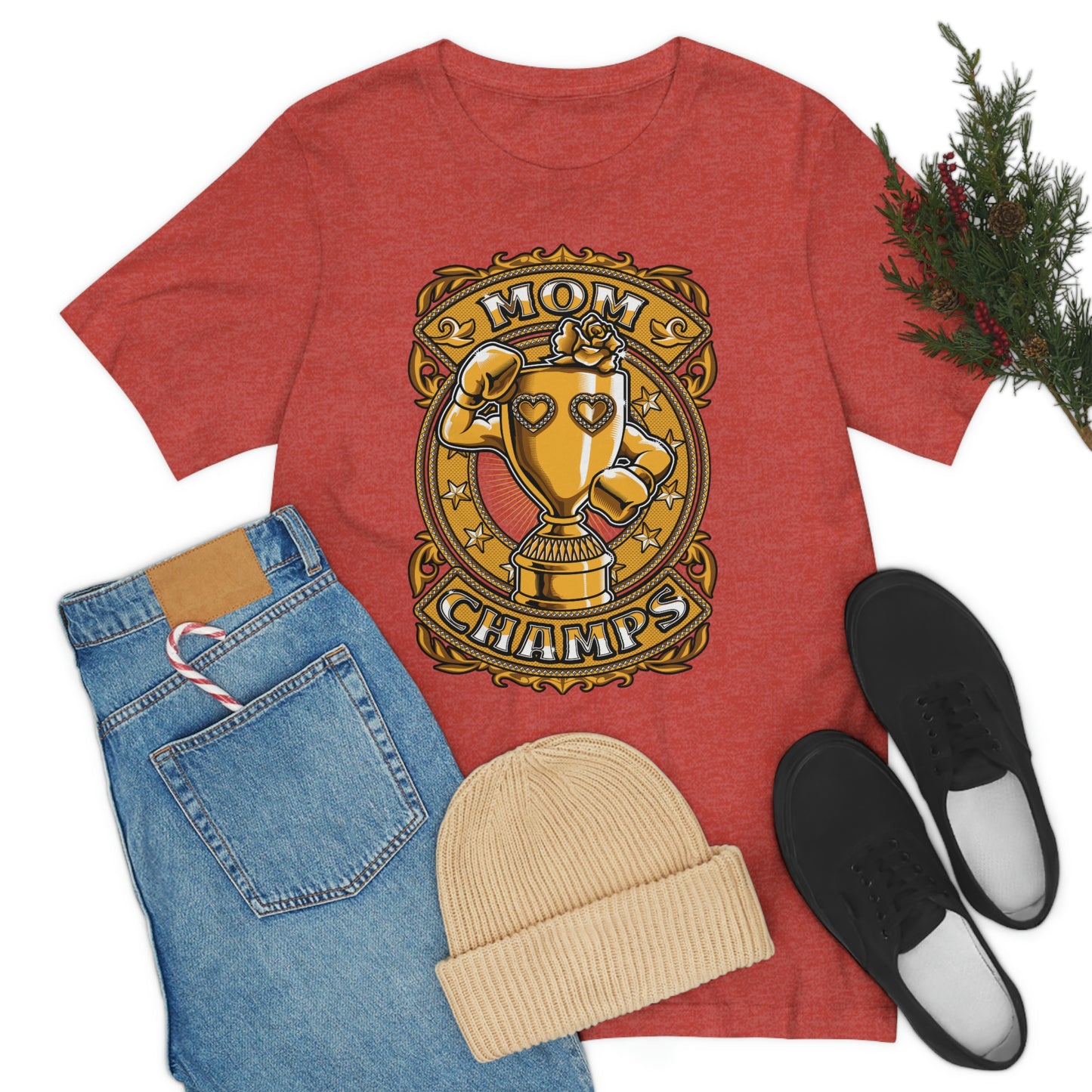Mom Champs (Gold)! Unisex Jersey Short Sleeve Tee (Bella+Canvas)