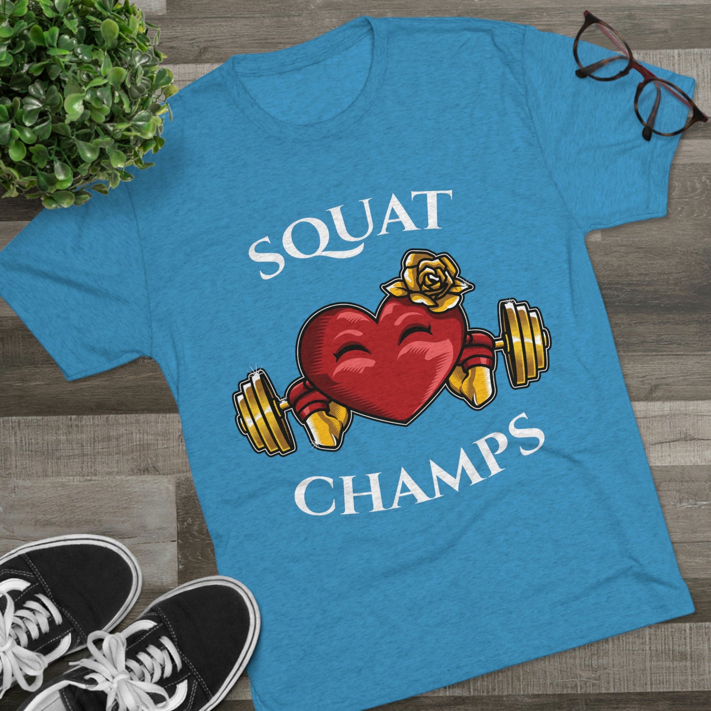 SQUAT CHAMPS - PREMIUM SOFT - Unisex Tri-Blend Crew Tee (Next Level 6010)