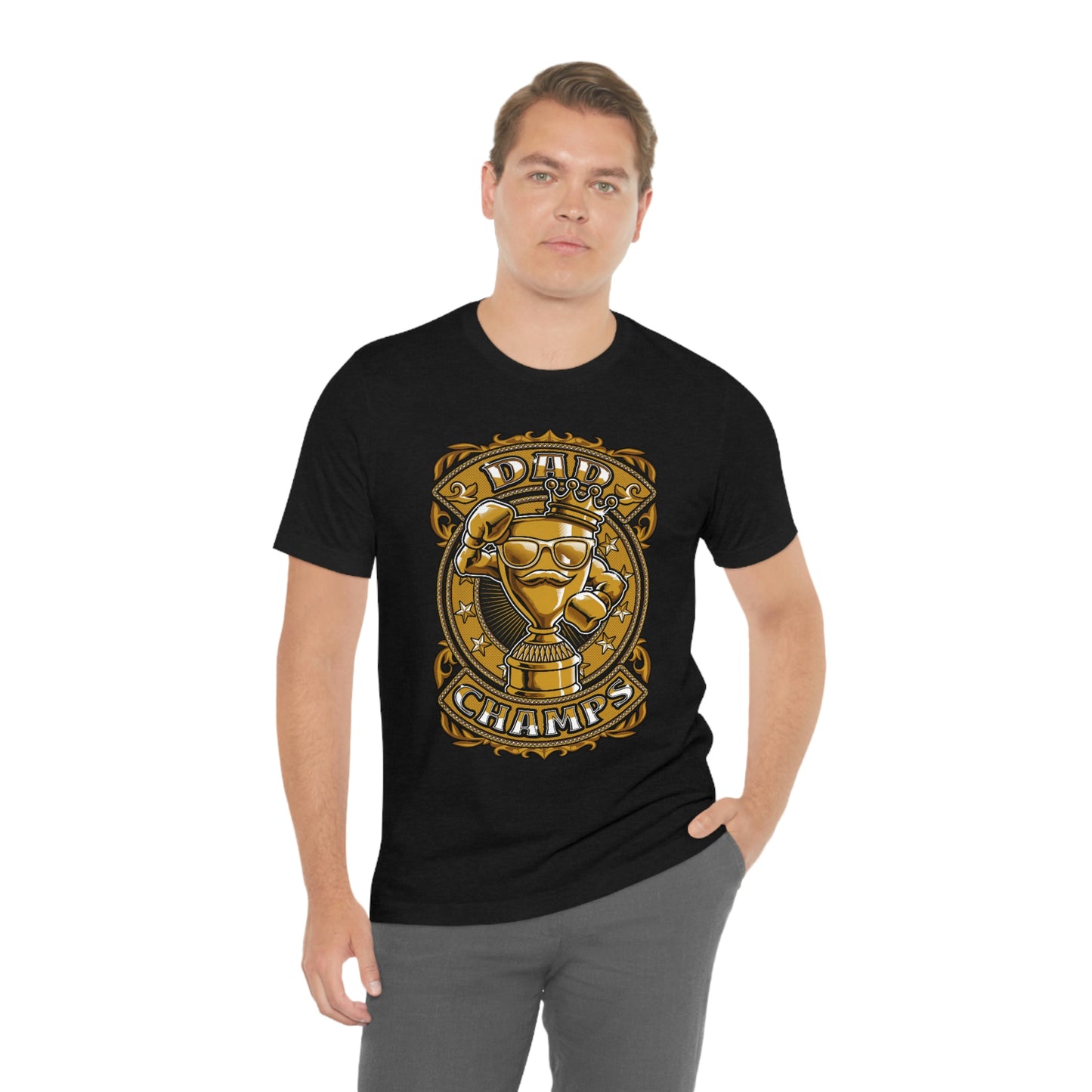 Dad Champs (Gold)! - Unisex Jersey Short Sleeve Tee (Bella+Canvas)