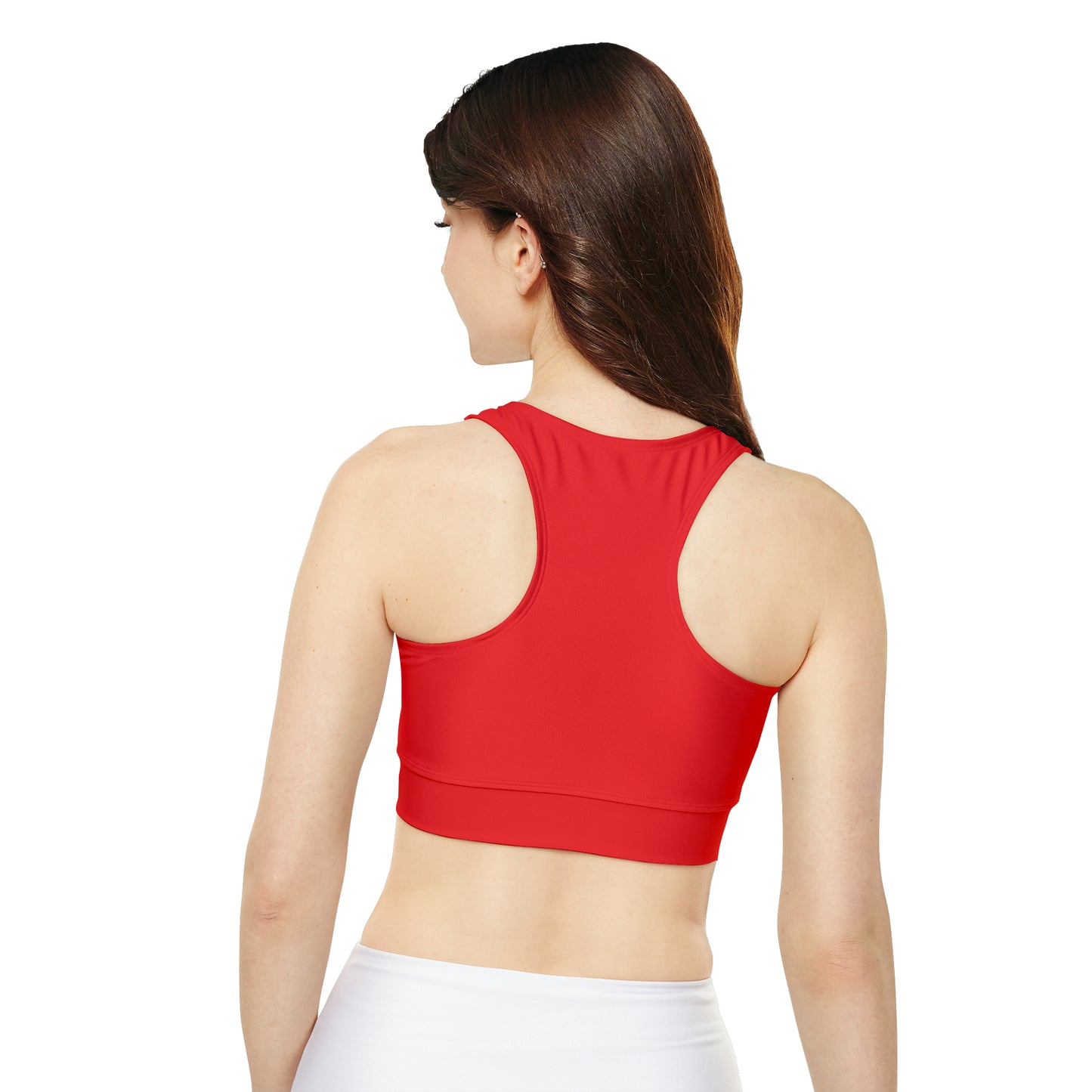 BURPEE CHAMPS (Red) - Fully Lined, Padded Sports Bra (AOP)