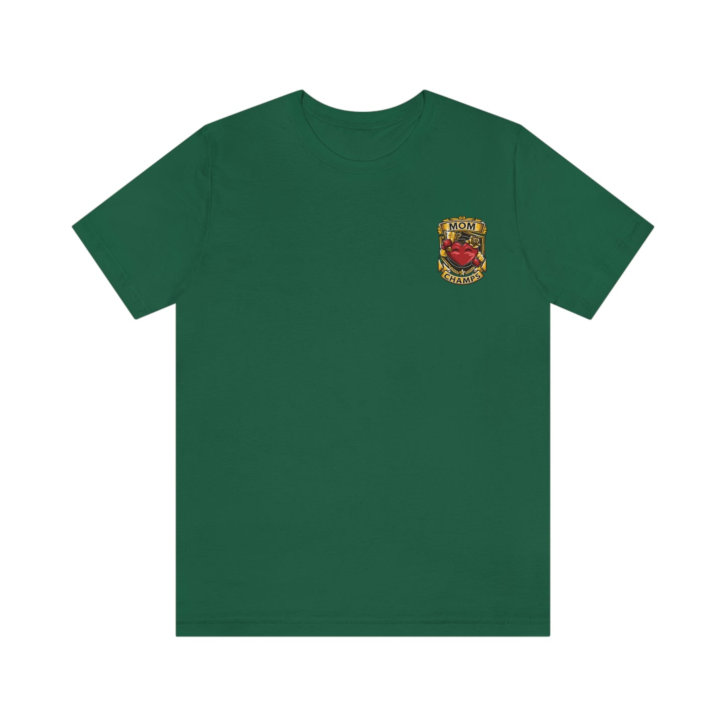 Mom Champs! (Small Front Logo) - Unisex Jersey Short Sleeve Tee - (Bella+Canva)