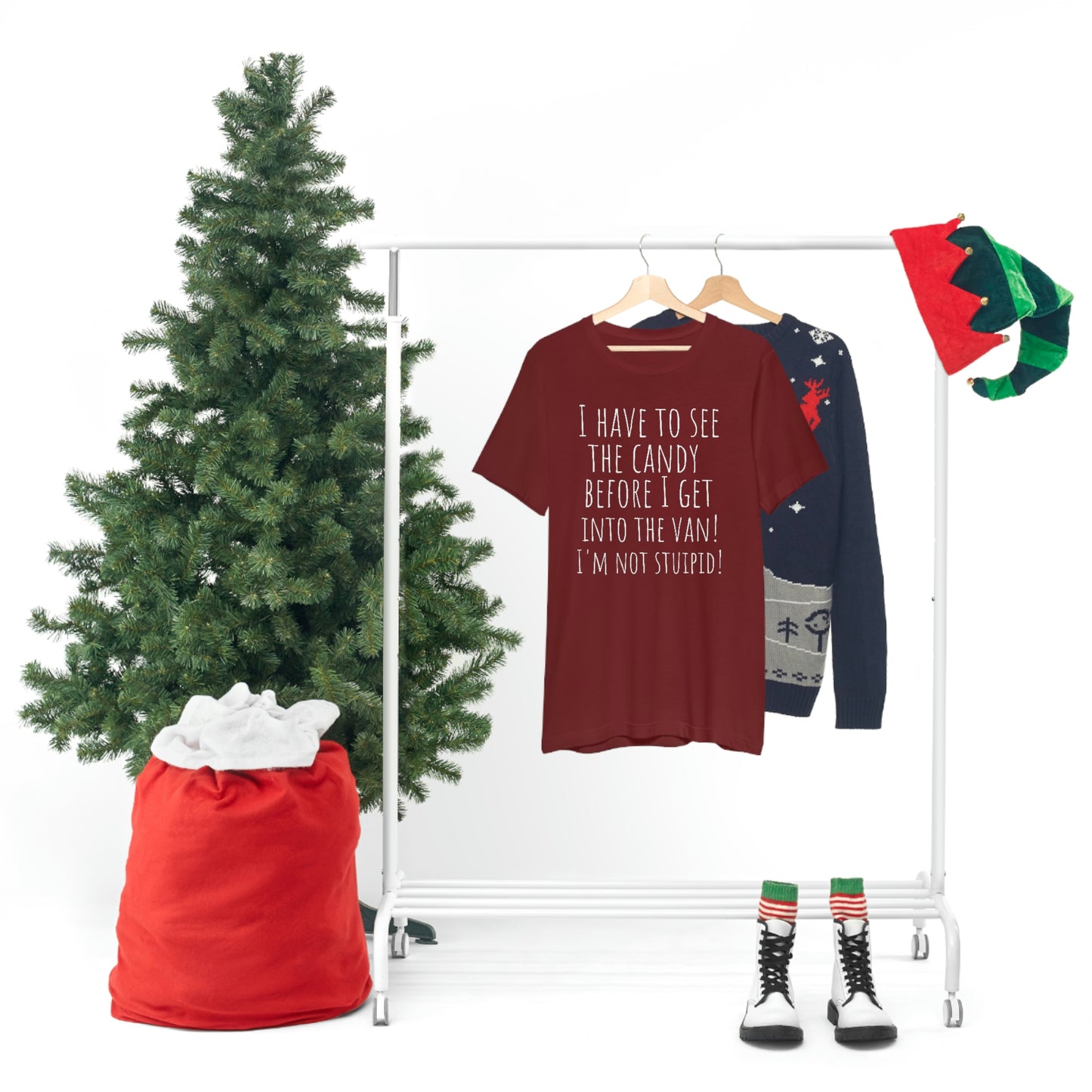 "I have to see the candy before I get into the van! I'm not stupid!" - Regular Cotton - Unisex Jersey Short Sleeve Tee (Bella+Canvas 3001)