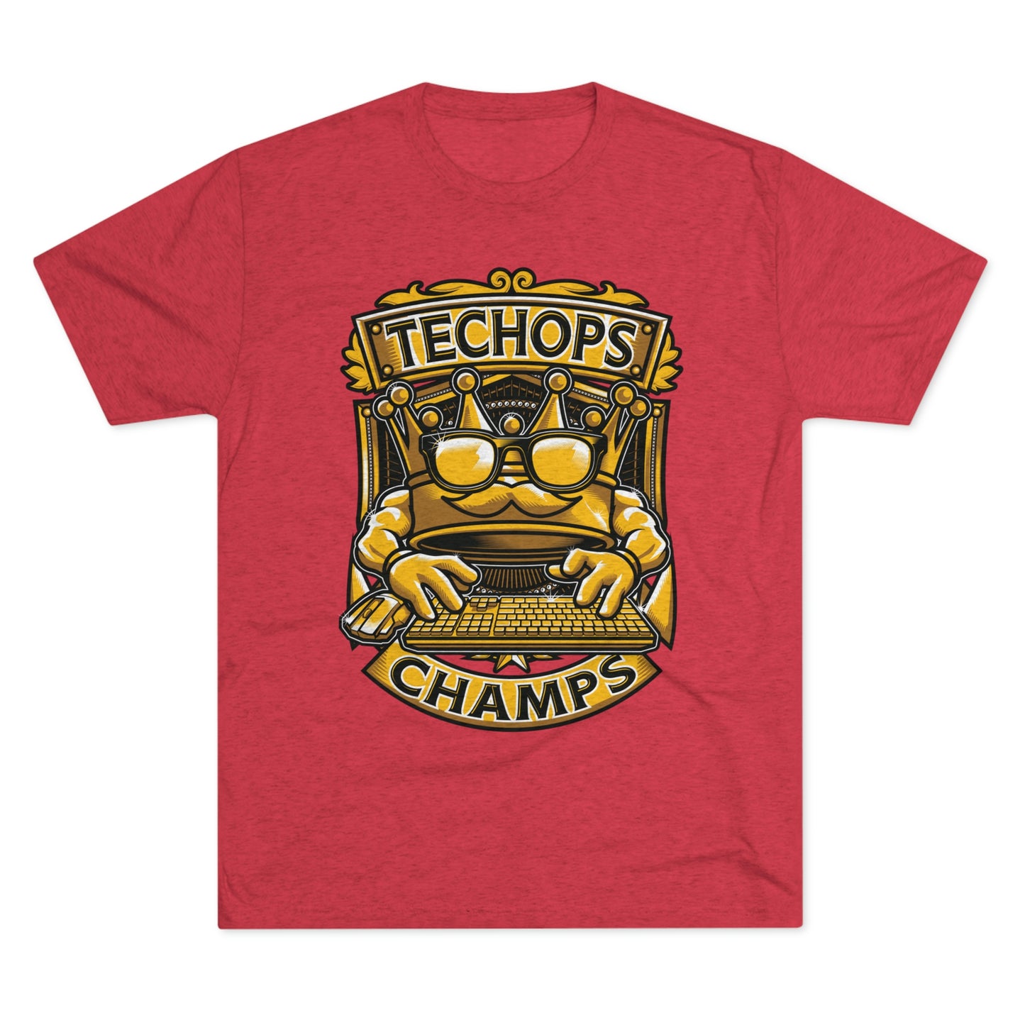 TECHOPS CHAMPS (Men) - PREMIUM SOFT - Unisex Tri-Blend Crew Tee (Next Level 6010)