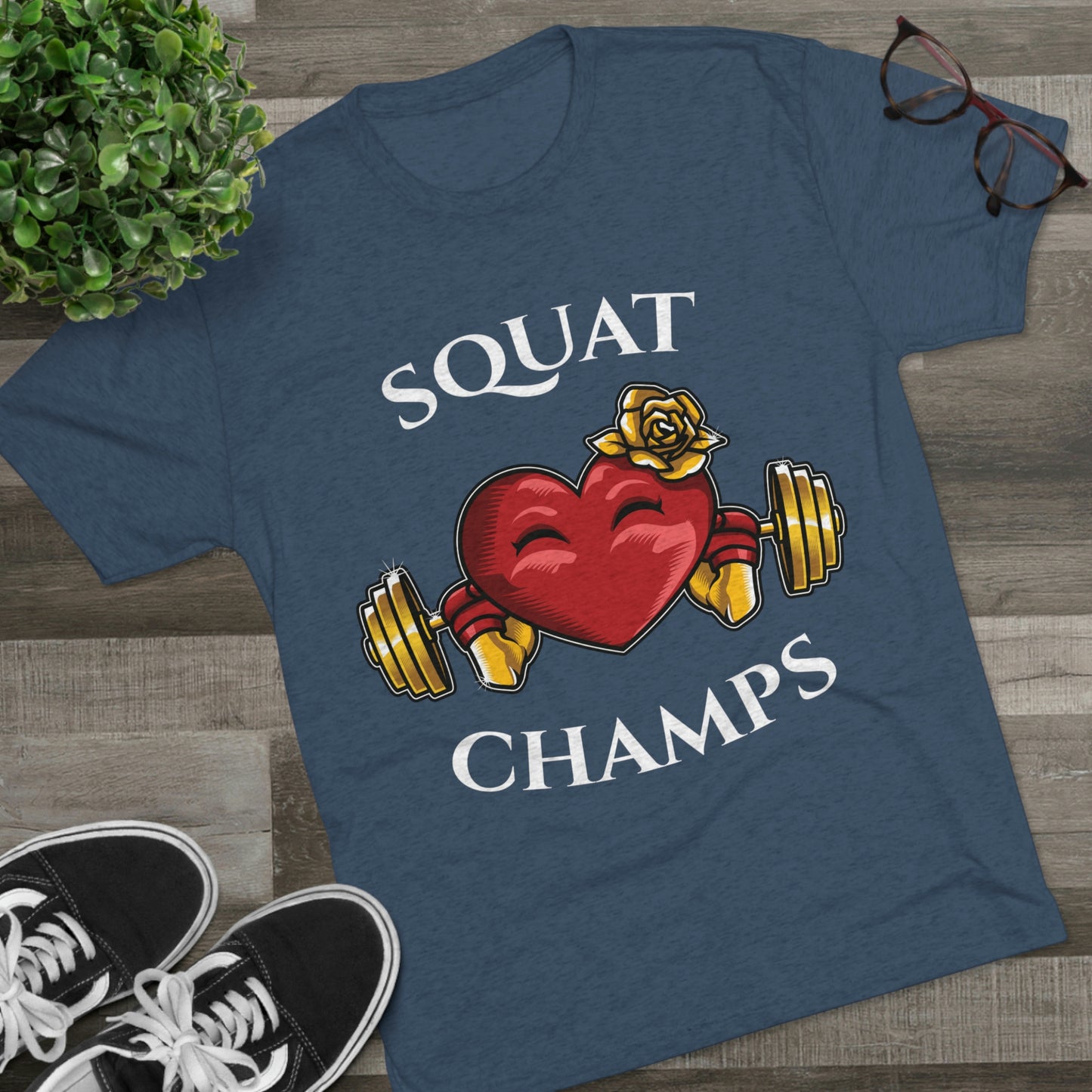 SQUAT CHAMPS - PREMIUM SOFT - Unisex Tri-Blend Crew Tee (Next Level 6010)