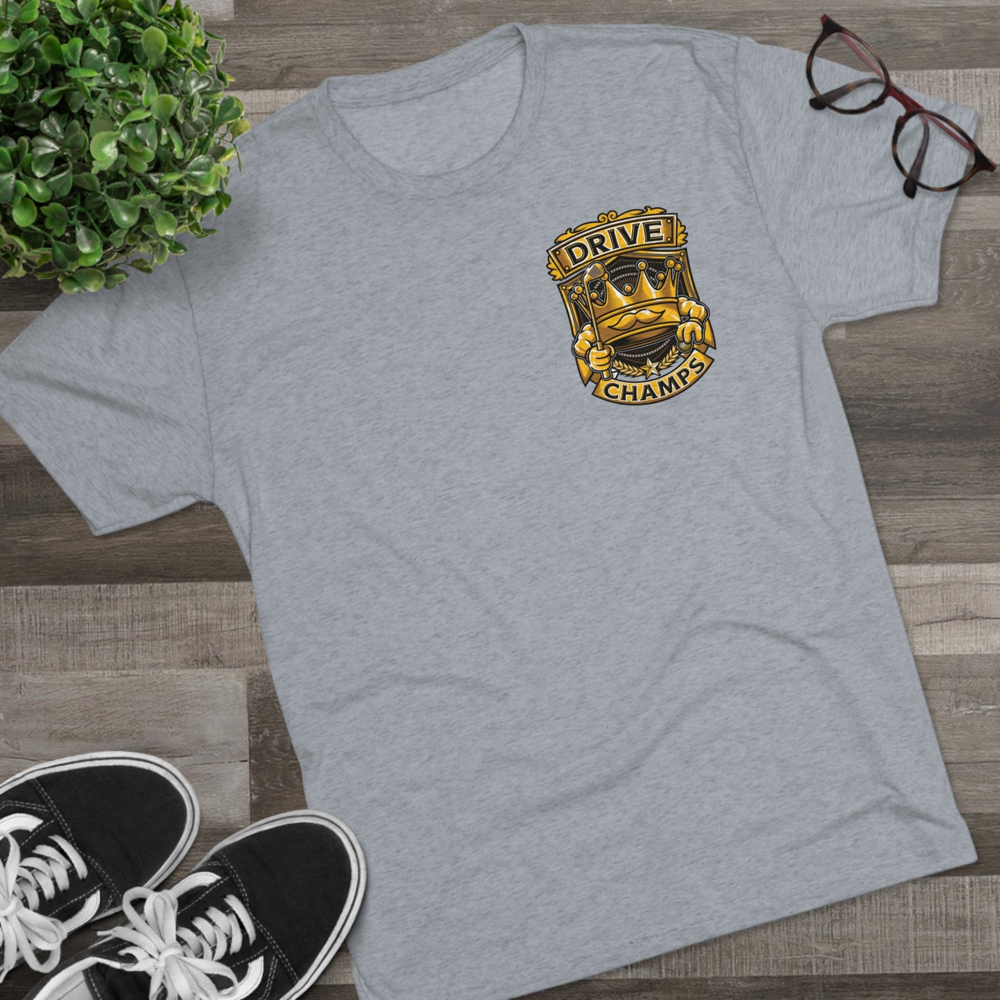 DRIVE CHAMPS (Small Logo) - PREMIUM SOFT - Unisex Tri-Blend Crew Tee (Next Level 6010)