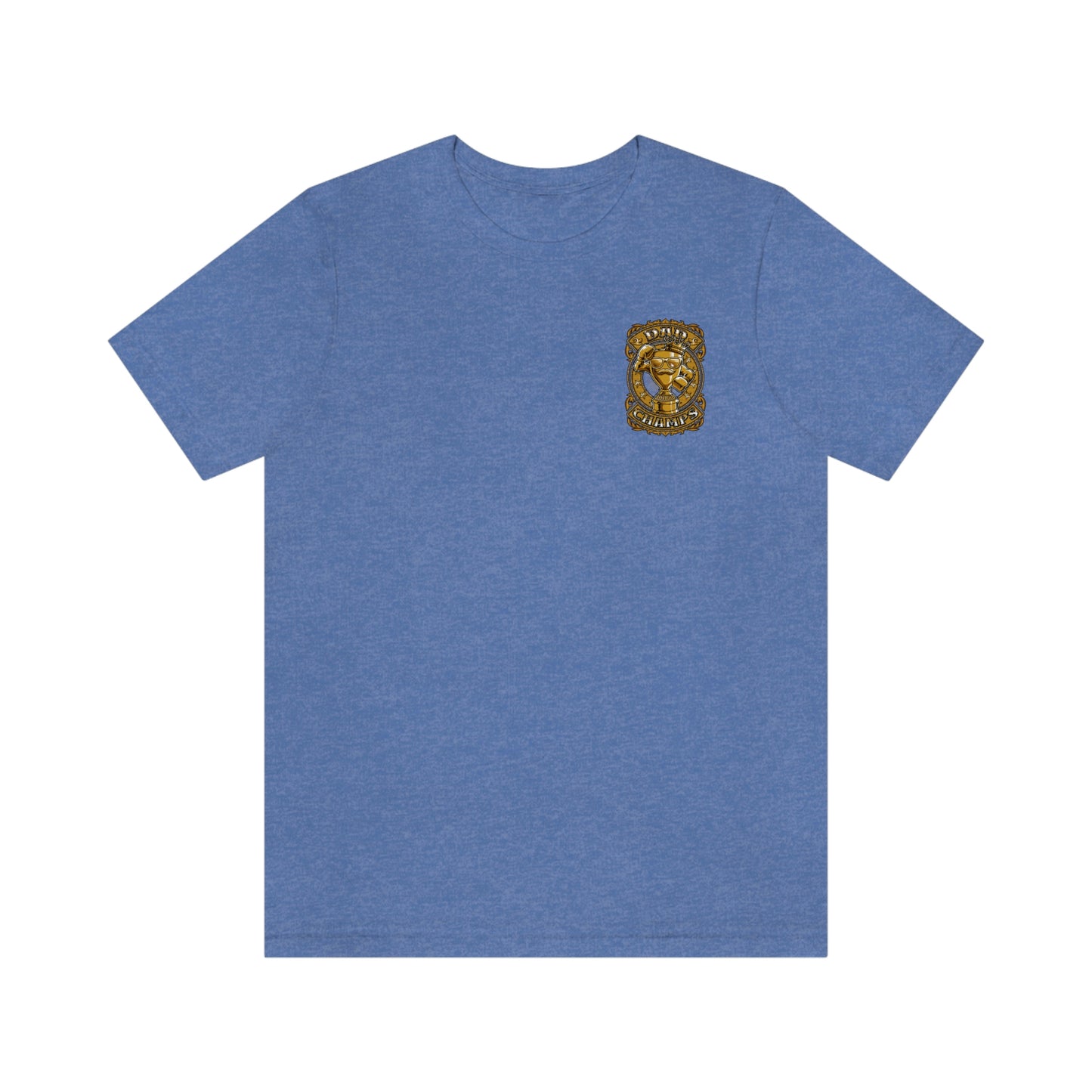 Dad Champs (Gold - Front & Back logo)! - Unisex Jersey Short Sleeve Tee (Bella+Canvas)