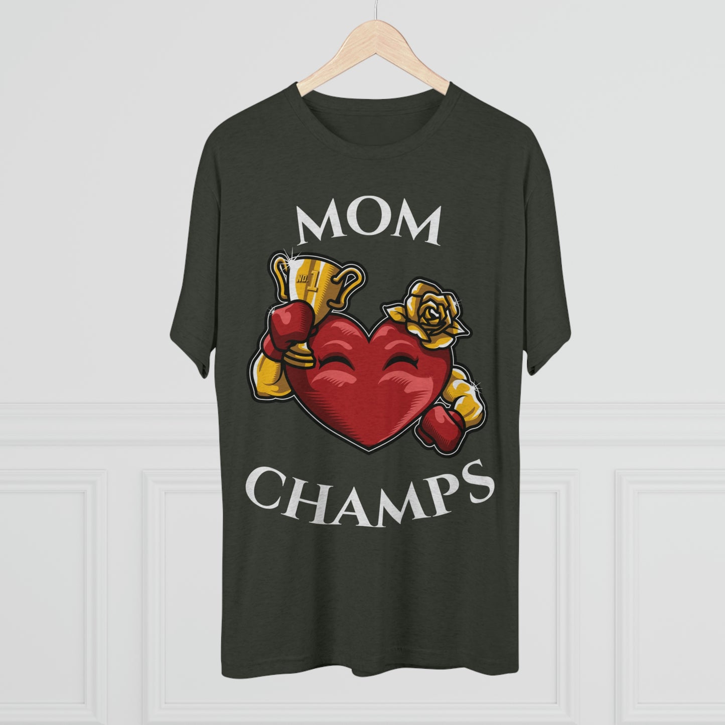 MOM CHAMPS (No Background) - PREMIUM SOFT - Unisex Tri-Blend Crew Tee (Next Level 6010)