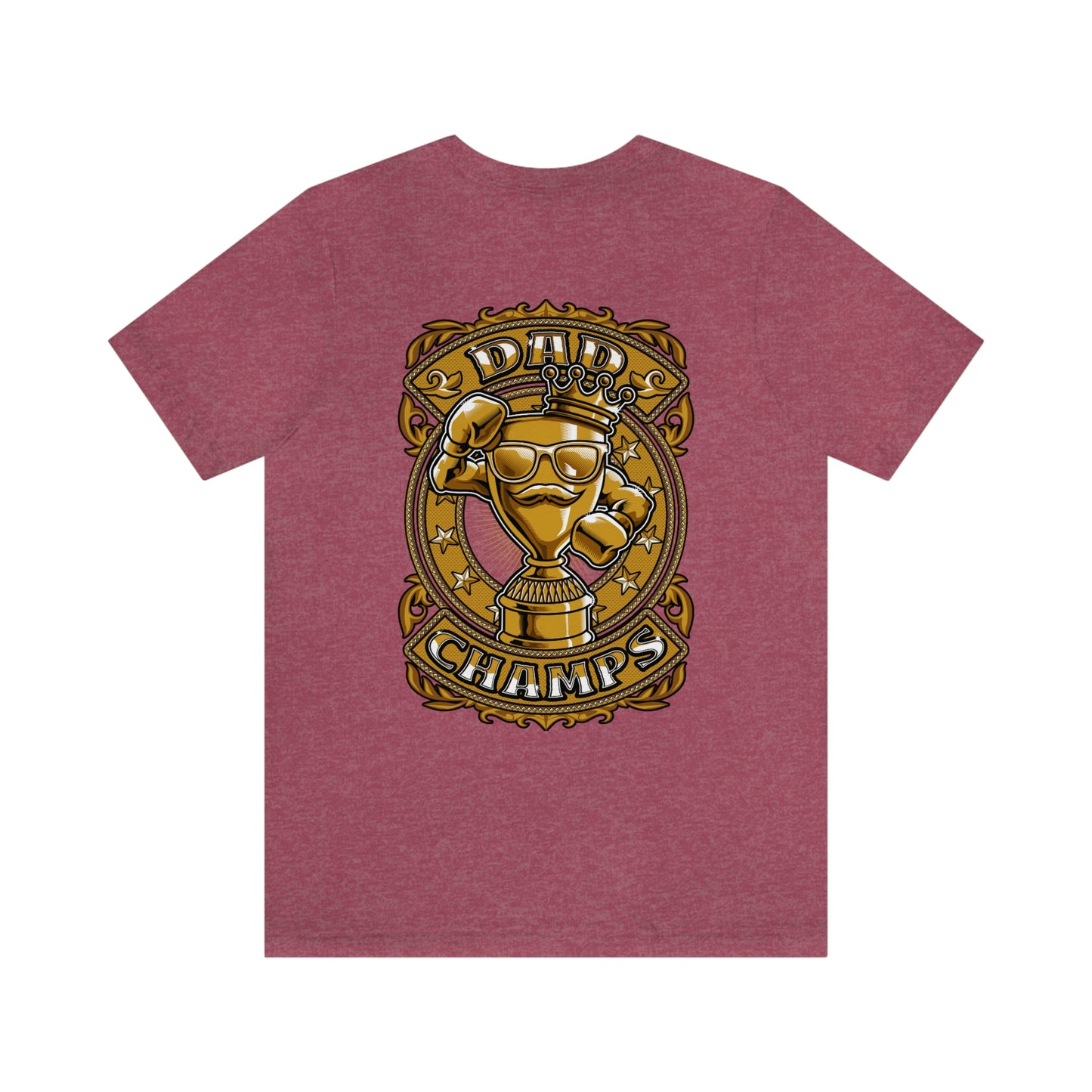 Dad Champs (Gold - Front & Back logo)! - Unisex Jersey Short Sleeve Tee (Bella+Canvas)