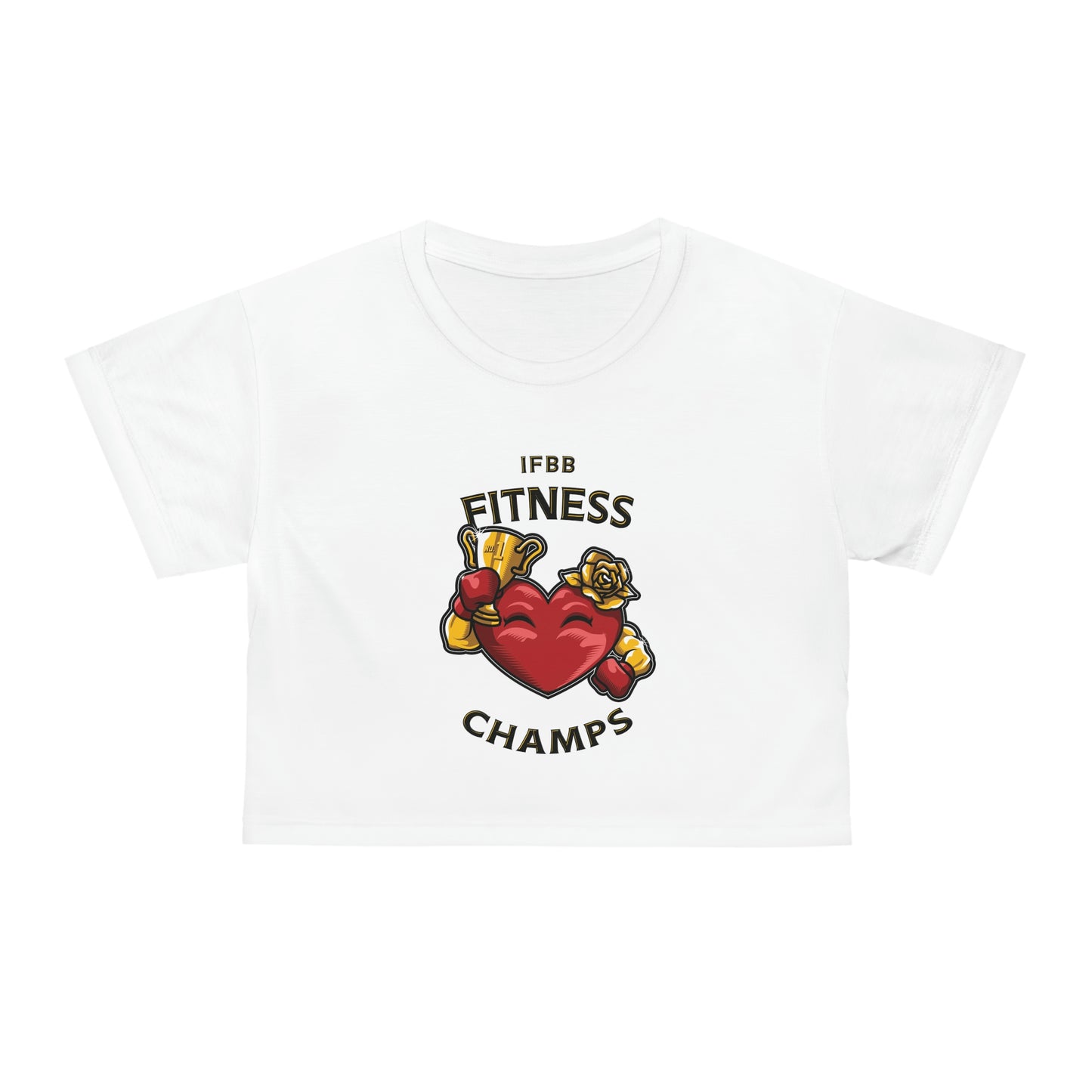 IFBB FITNESS CHAMPS (White) - Crop Tee (AOP)