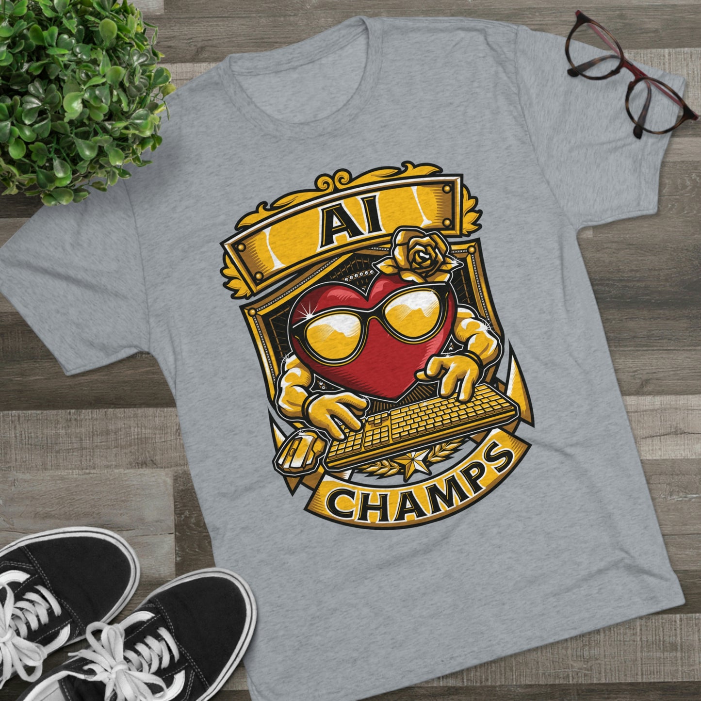 AI CHAMPS - PREMIUM SOFT - Unisex Tri-Blend Crew Tee (Next Level 6010)