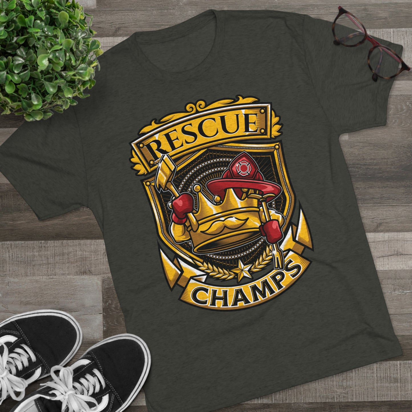RESCUE CHAMPS - PREMIUM SOFT - Unisex Tri-Blend Crew Tee (Next Level 6010)