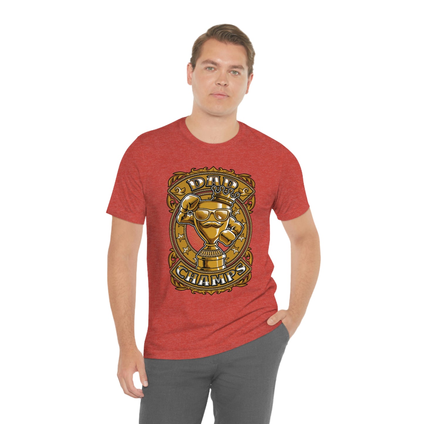 Dad Champs (Gold)! - Unisex Jersey Short Sleeve Tee (Bella+Canvas)