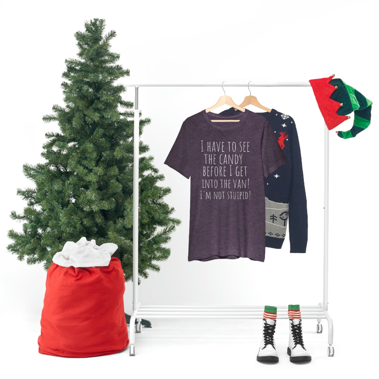 "I have to see the candy before I get into the van! I'm not stupid!" - Regular Cotton - Unisex Jersey Short Sleeve Tee (Bella+Canvas 3001)
