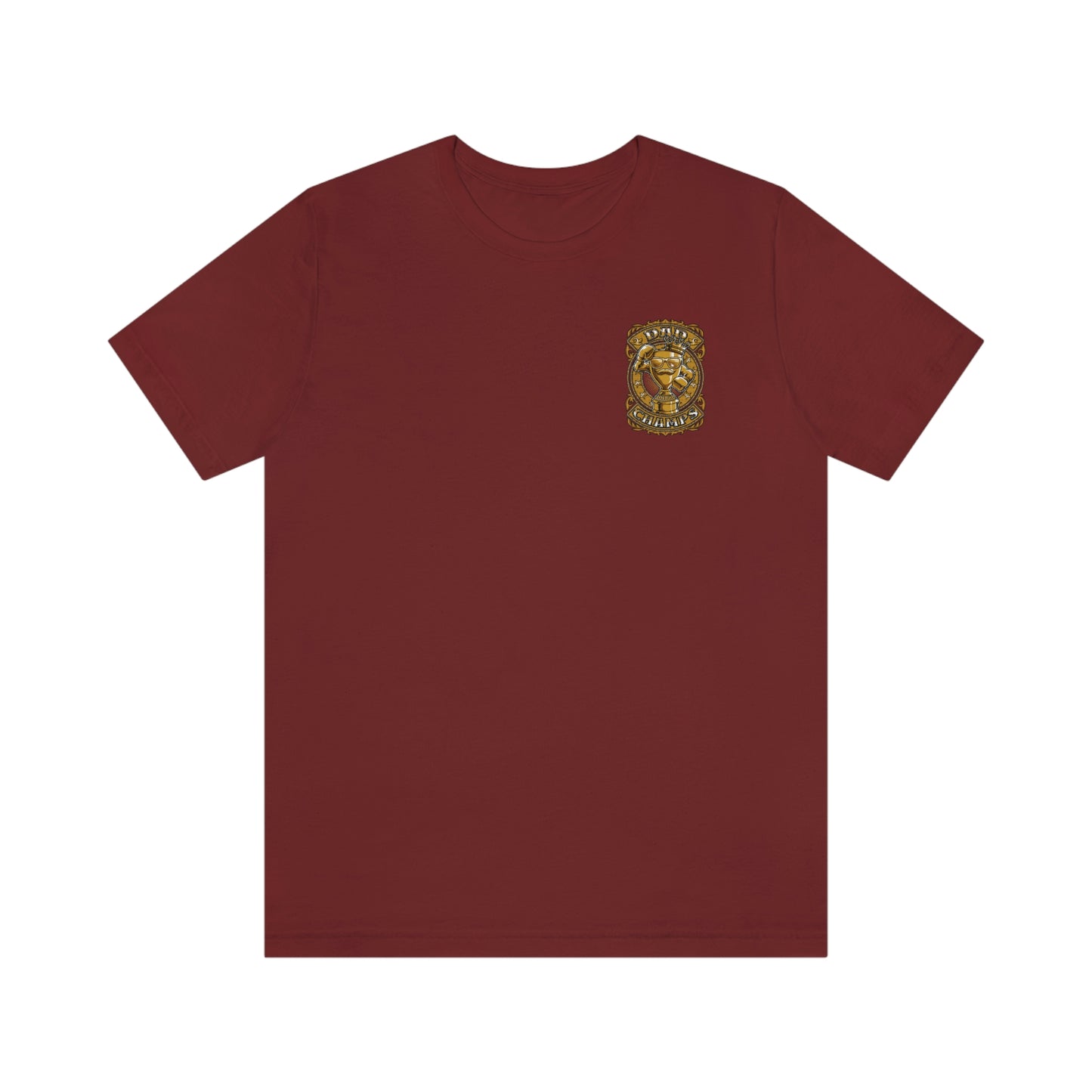 Dad Champs (Gold - Front & Back logo)! - Unisex Jersey Short Sleeve Tee (Bella+Canvas)