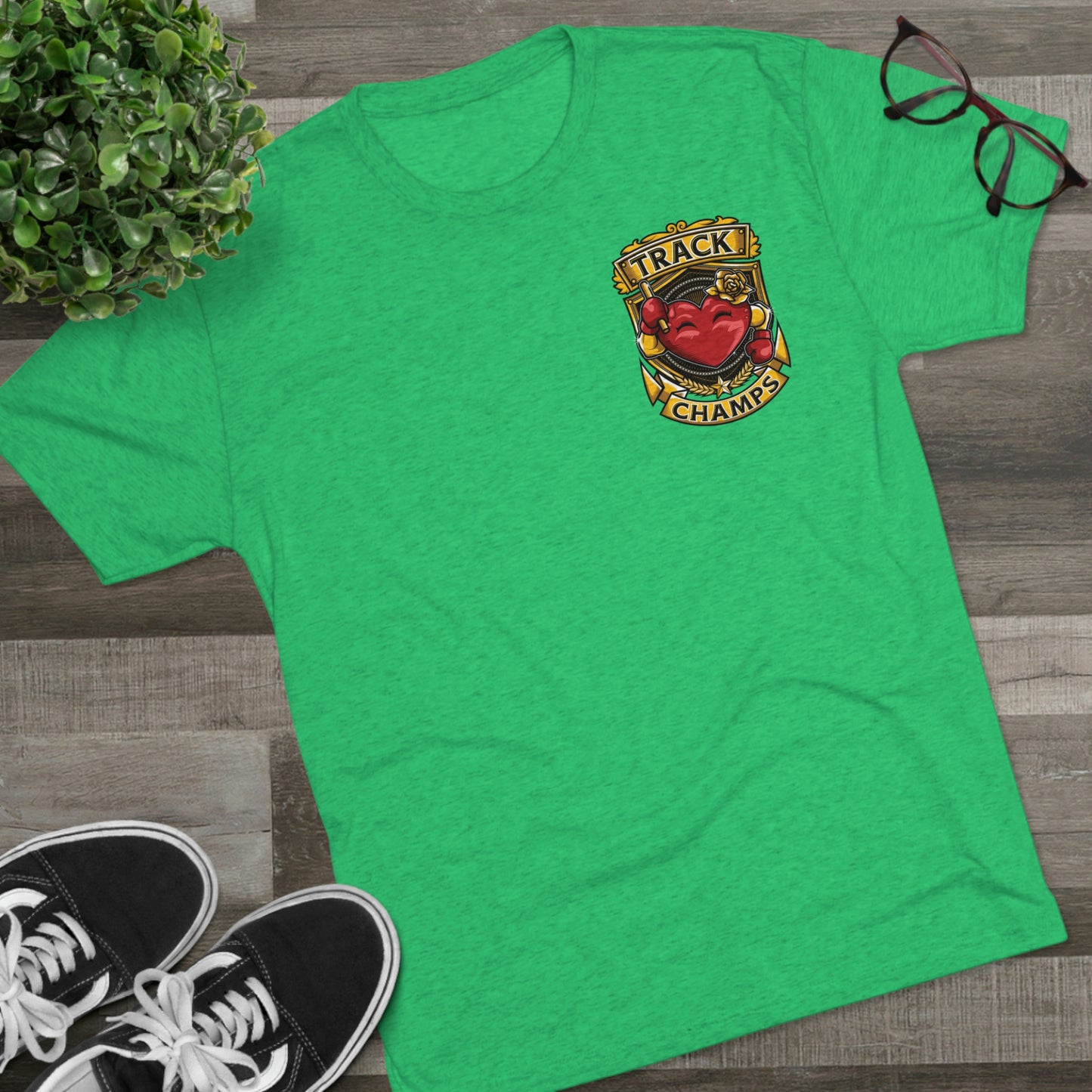 TRACK CHAMPS (Small Logo) - PREMIUM SOFT - Unisex Tri-Blend Crew Tee (Next Level 6010)