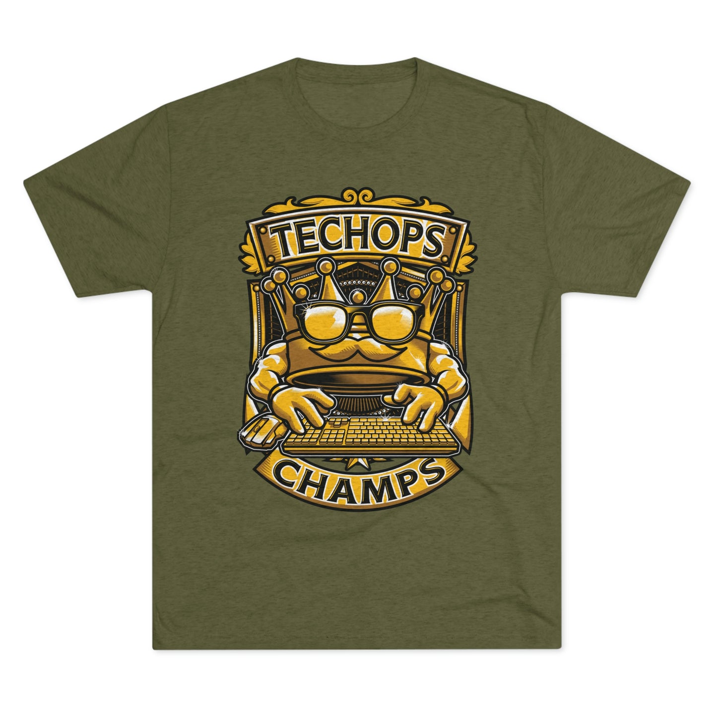 TECHOPS CHAMPS (Men) - PREMIUM SOFT - Unisex Tri-Blend Crew Tee (Next Level 6010)