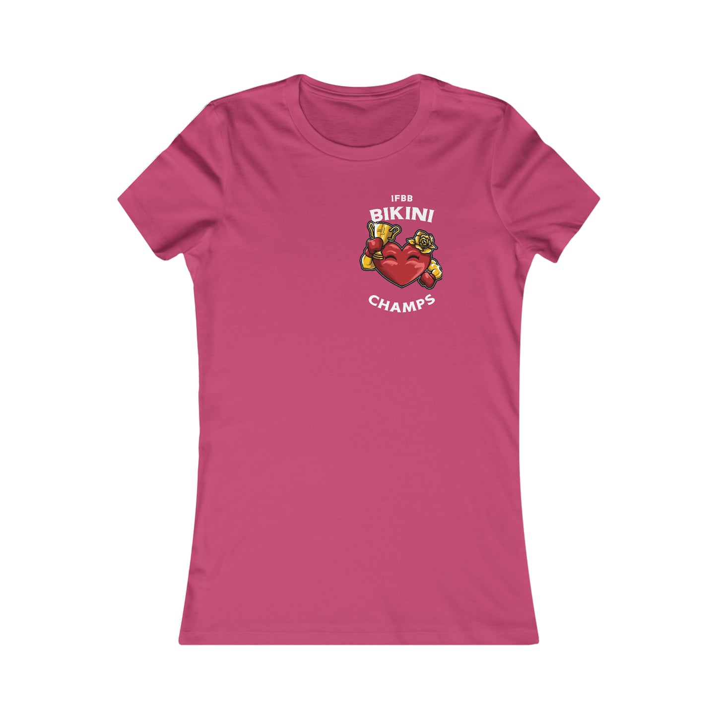 IFBB BIKINI CHAMPS (Small Front Logo) - Women's Favorite Tee (Bella+Canvas)
