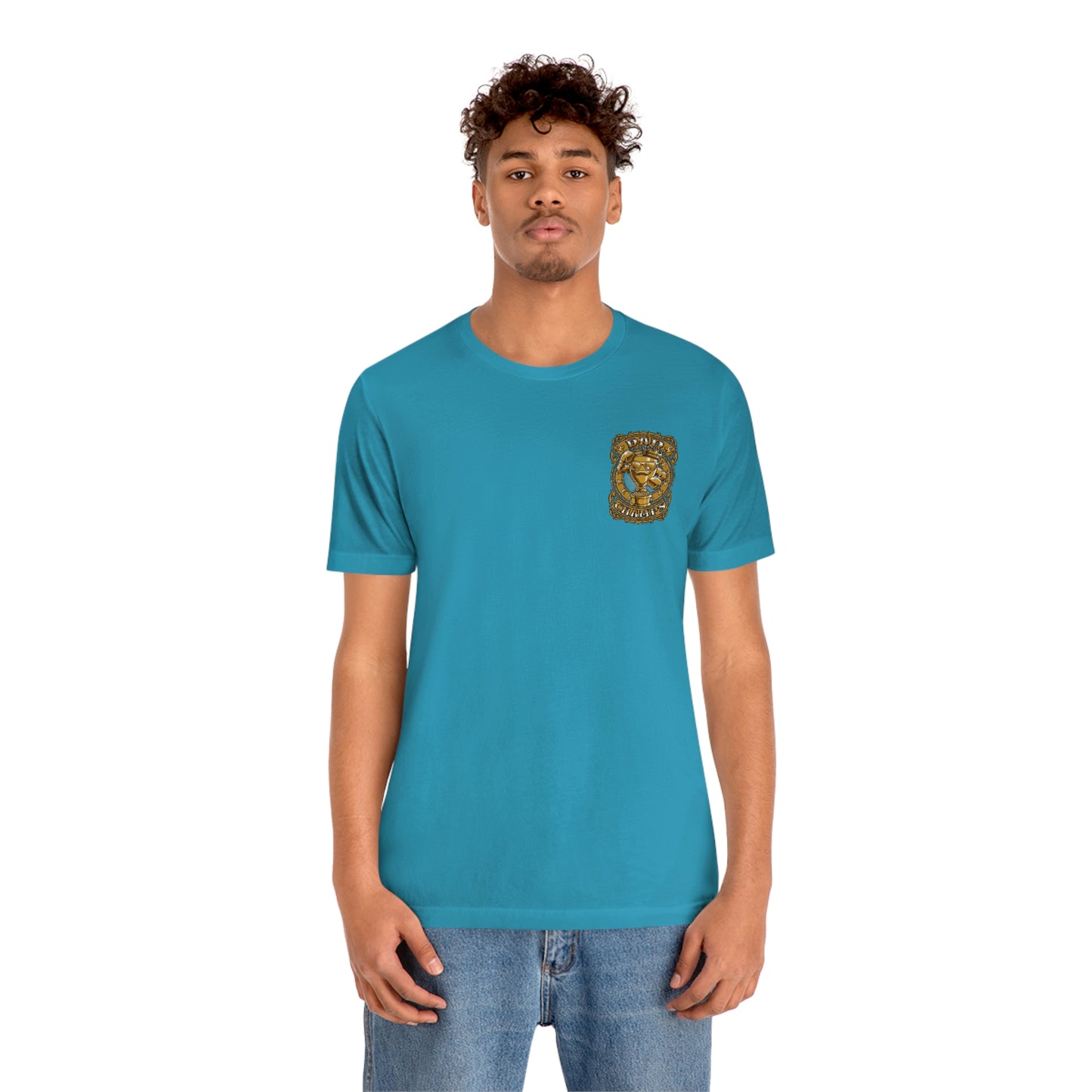 Dad Champs (Gold - Front & Back logo)! - Unisex Jersey Short Sleeve Tee (Bella+Canvas)