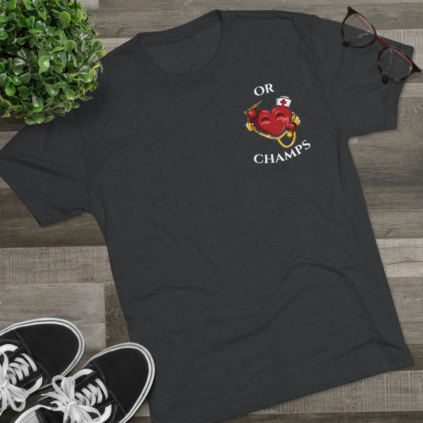 OR CHAMPS (Small Logo) - PREMIUM SOFT - Unisex Tri-Blend Crew Tee (Next Level 6010)