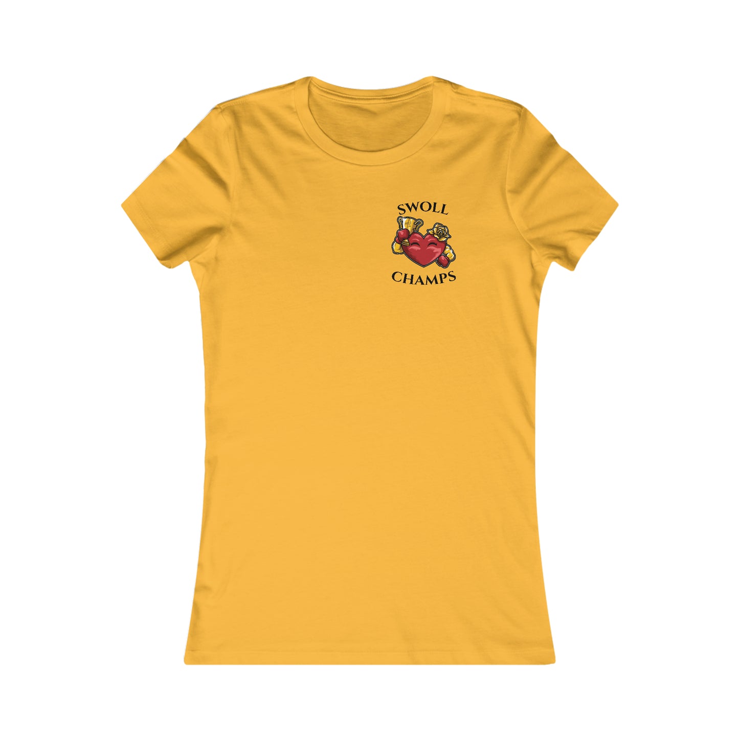 SWOLL CHAMPS! (Small Front Logo) - Women's Favorite Tee (Bella+Canvas)