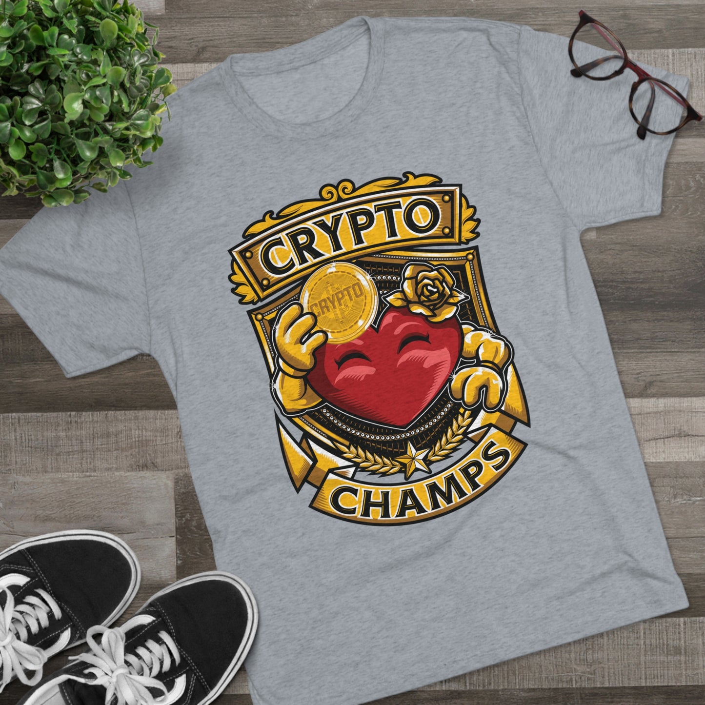 CRYPTO CHAMPS - PREMIUM SOFT - Unisex Tri-Blend Crew Tee (Next Level 6010)