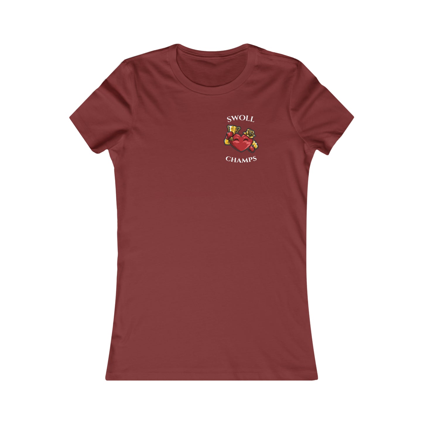 SWOLL CHAMPS! (Small Front Logo) - Women's Favorite Tee (Bella+Canvas)