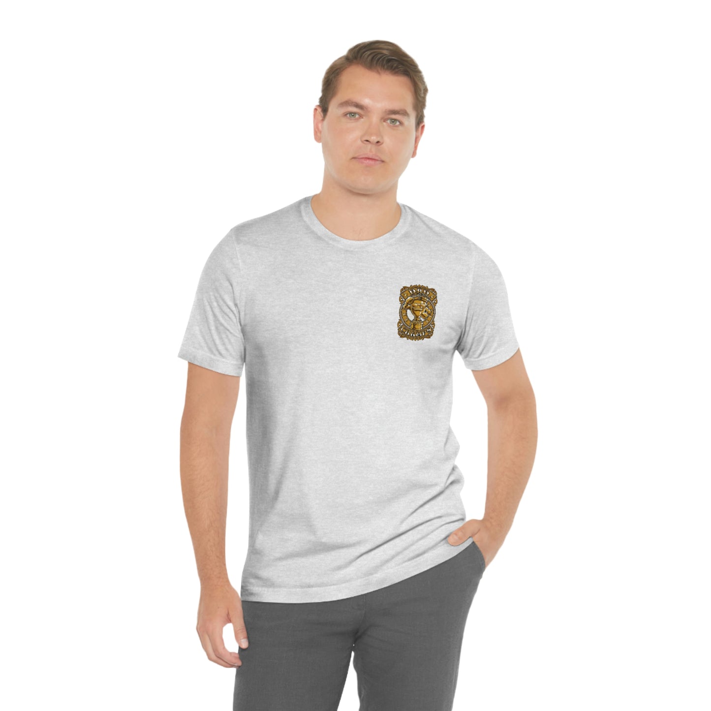 Dad Champs (Gold - Front & Back logo)! - Unisex Jersey Short Sleeve Tee (Bella+Canvas)