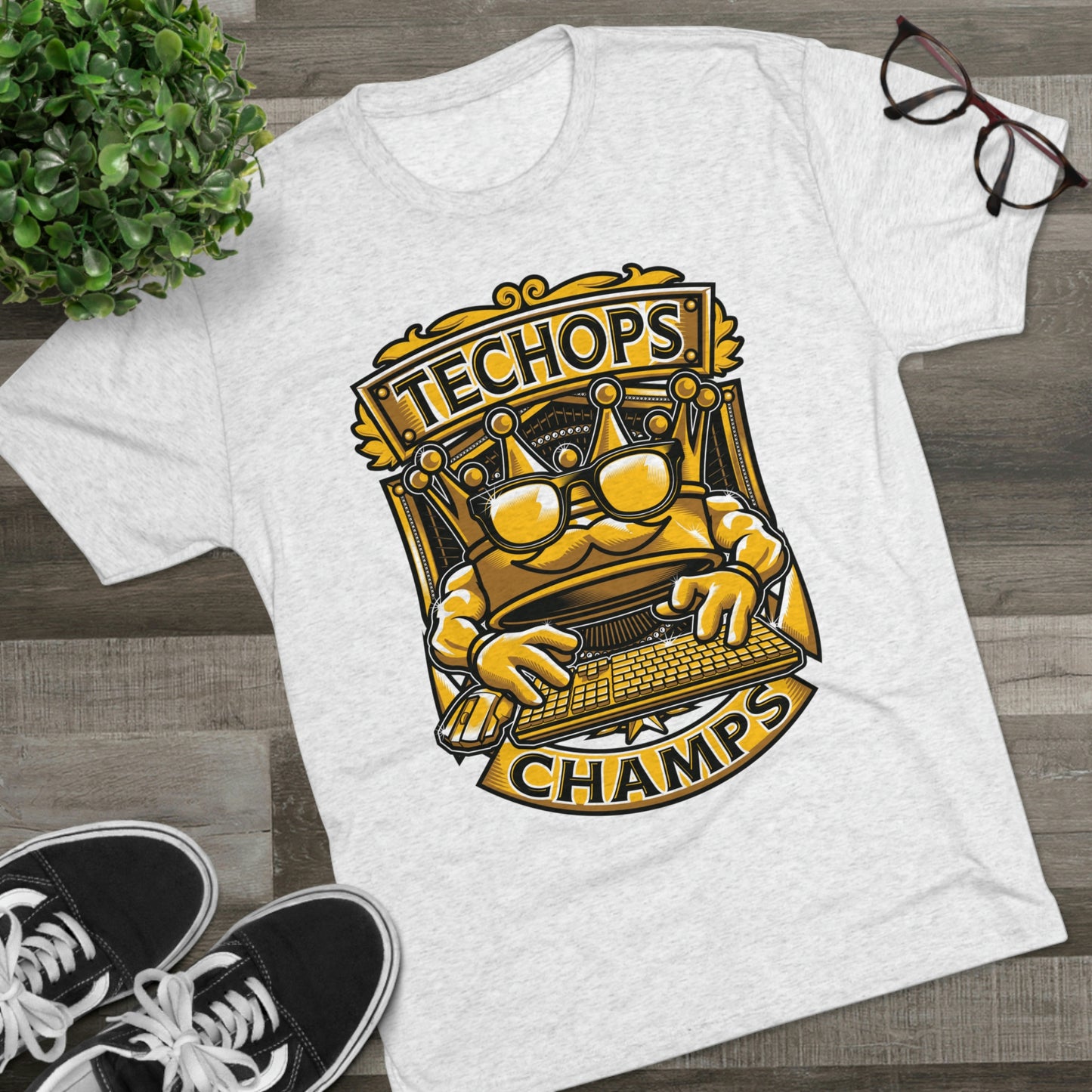 TECHOPS CHAMPS (Men) - PREMIUM SOFT - Unisex Tri-Blend Crew Tee (Next Level 6010)
