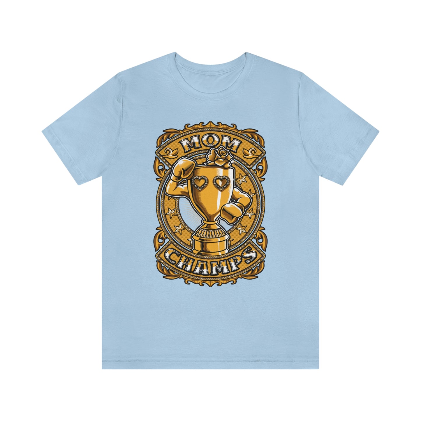 Mom Champs (Gold)! Unisex Jersey Short Sleeve Tee (Bella+Canvas)