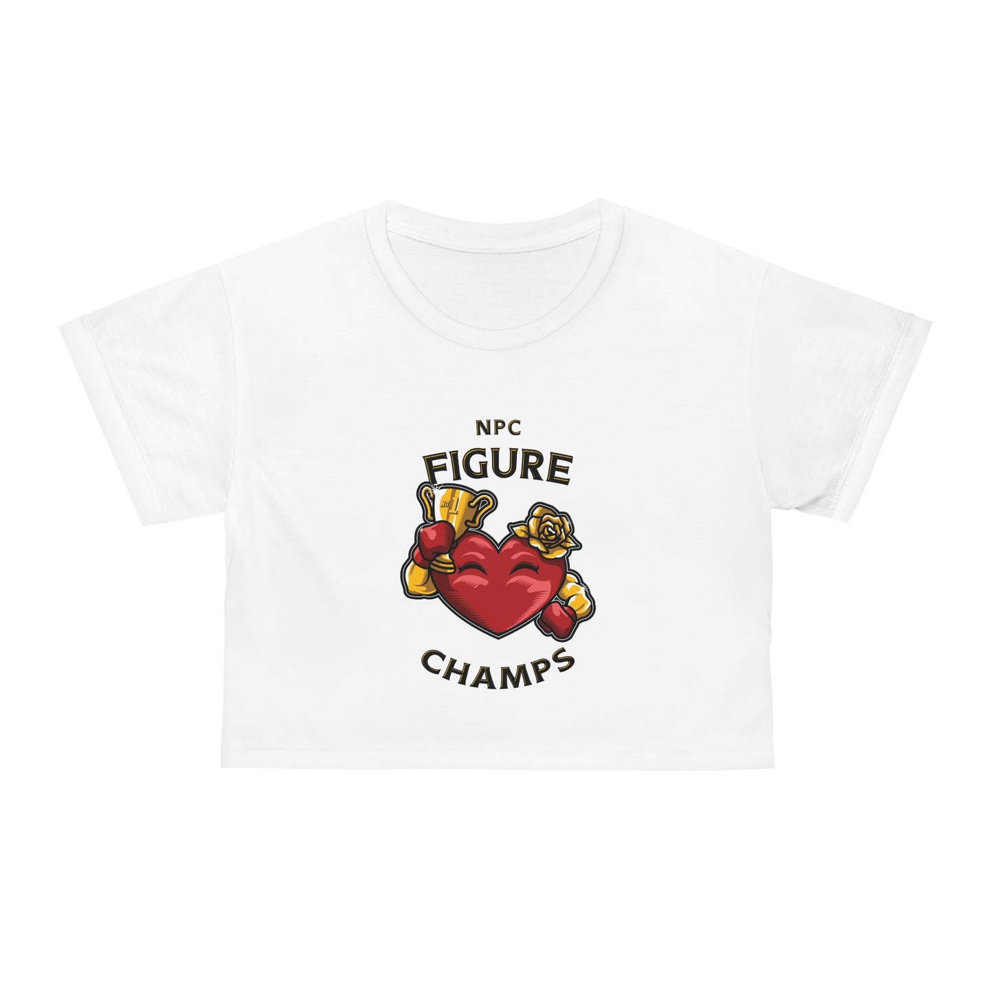 NPC FIGURE CHAMPS (White) - Crop Tee (AOP)