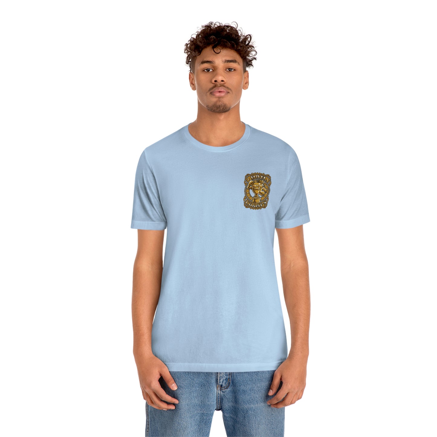 Dad Champs (Gold - Front & Back logo)! - Unisex Jersey Short Sleeve Tee (Bella+Canvas)