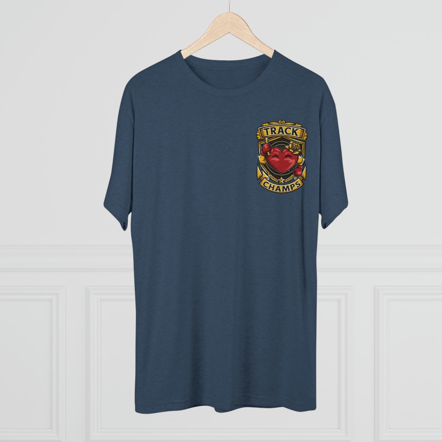 TRACK CHAMPS (Small Logo) - PREMIUM SOFT - Unisex Tri-Blend Crew Tee (Next Level 6010)