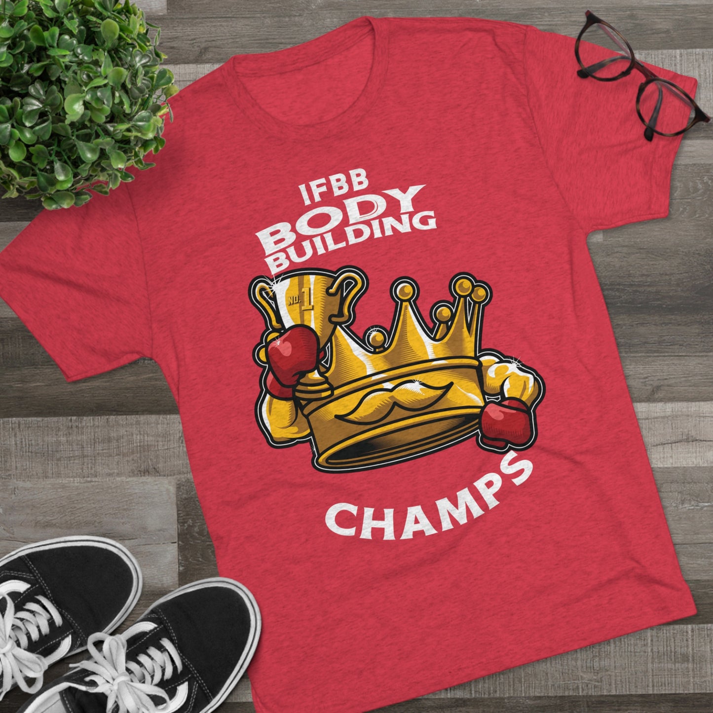 IFBB BODY BUILDING CHAMPS (v2) - PREMIUM SOFT - Unisex Tri-Blend Crew Tee (Next Level 6010)