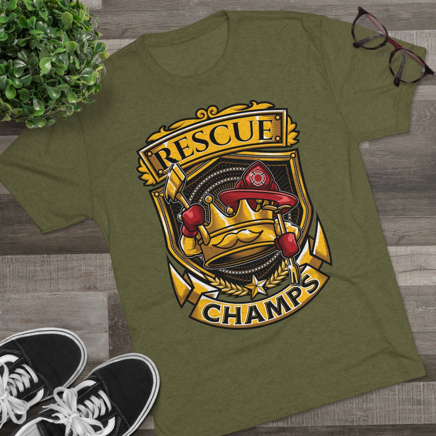RESCUE CHAMPS - PREMIUM SOFT - Unisex Tri-Blend Crew Tee (Next Level 6010)
