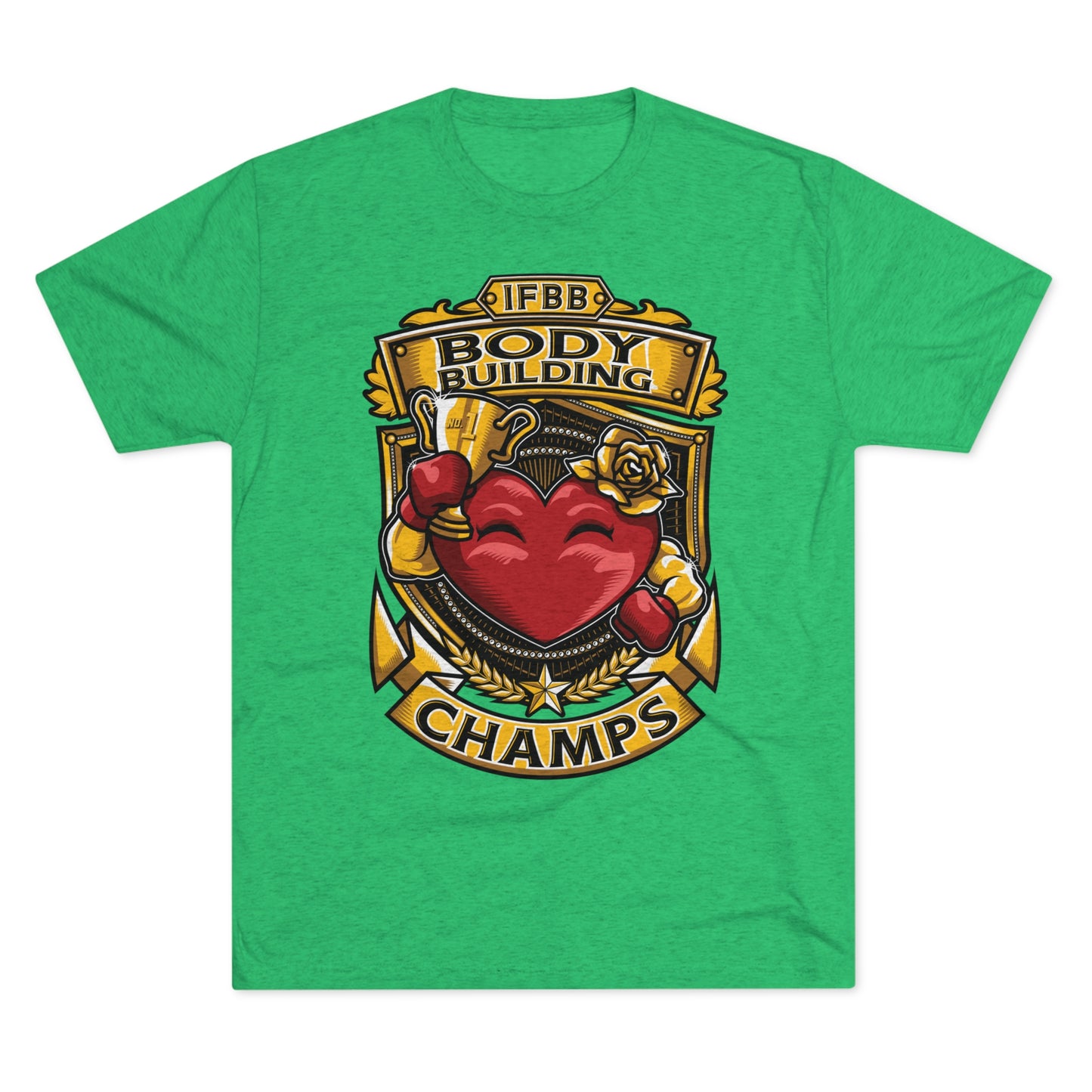 IFBB BODY BUILDING CHAMPS - PREMIUM SOFT - Unisex Tri-Blend Crew Tee (Next Level 6010)
