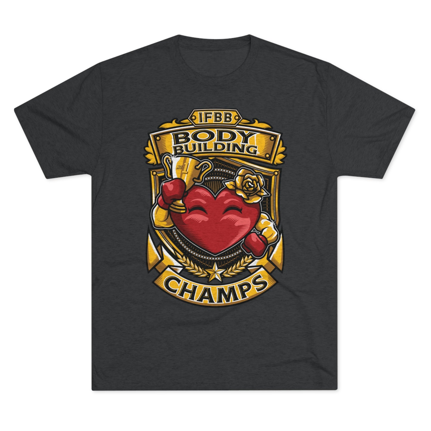 IFBB BODY BUILDING CHAMPS - PREMIUM SOFT - Unisex Tri-Blend Crew Tee (Next Level 6010)