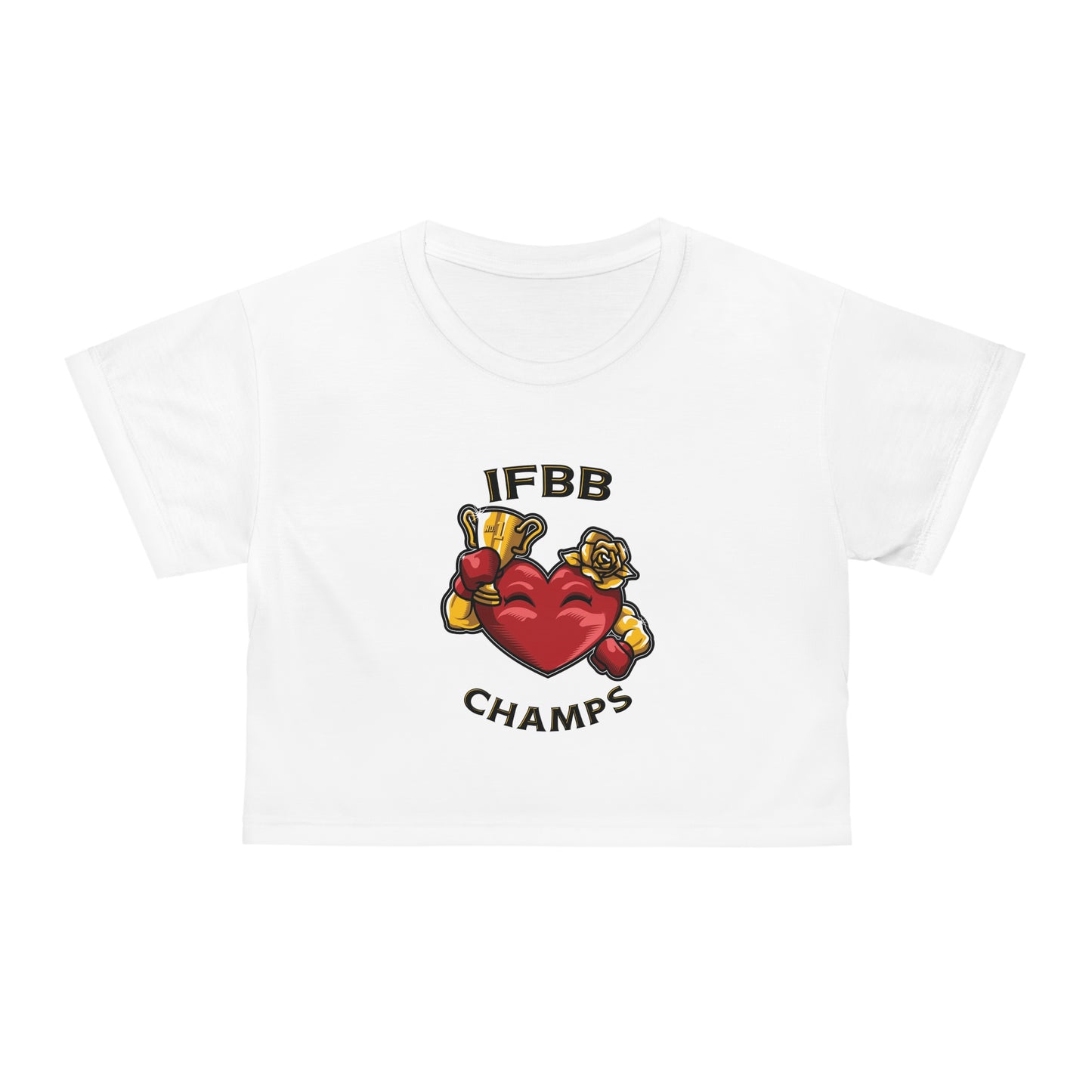IFBB CHAMPS (White) - Crop Tee (AOP)
